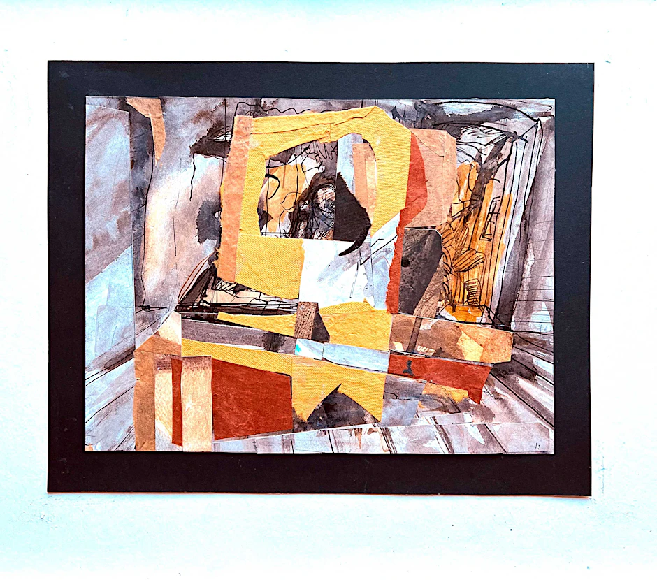 Heinz Runge: „Papiertheater“, Collage, 2024
