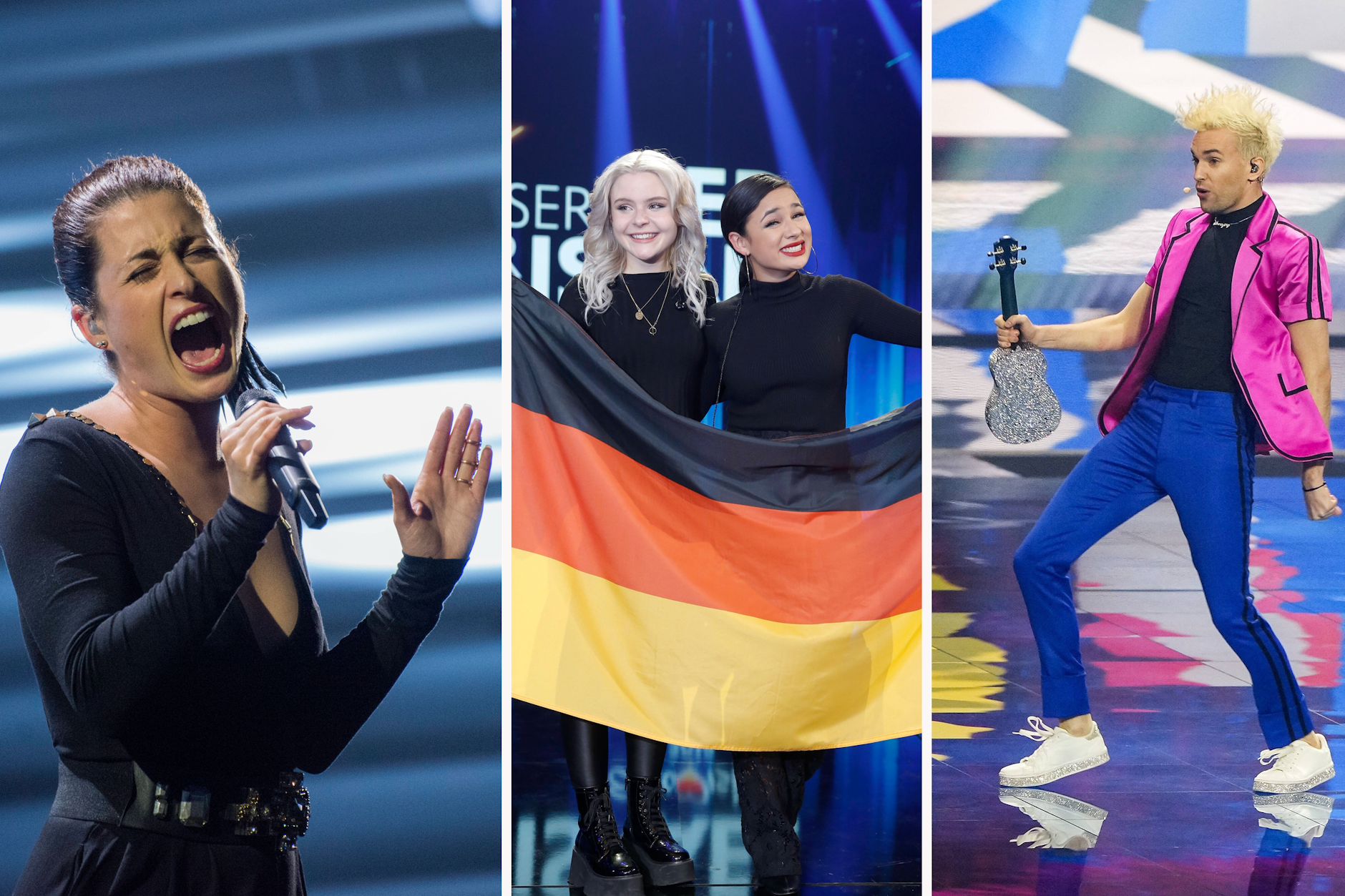 Leider nicht so geil: Ann Sophie, das Duo S!sters und Jendrik überzeugten das ESC-Publikum nicht.