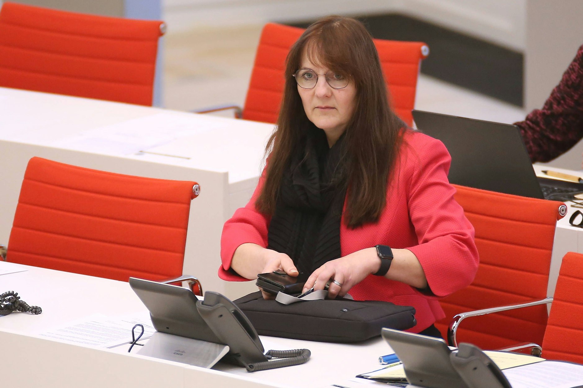 Katrin Lange im Landtag in Potsdam. Dort will sie Abgeordnete bleiben.