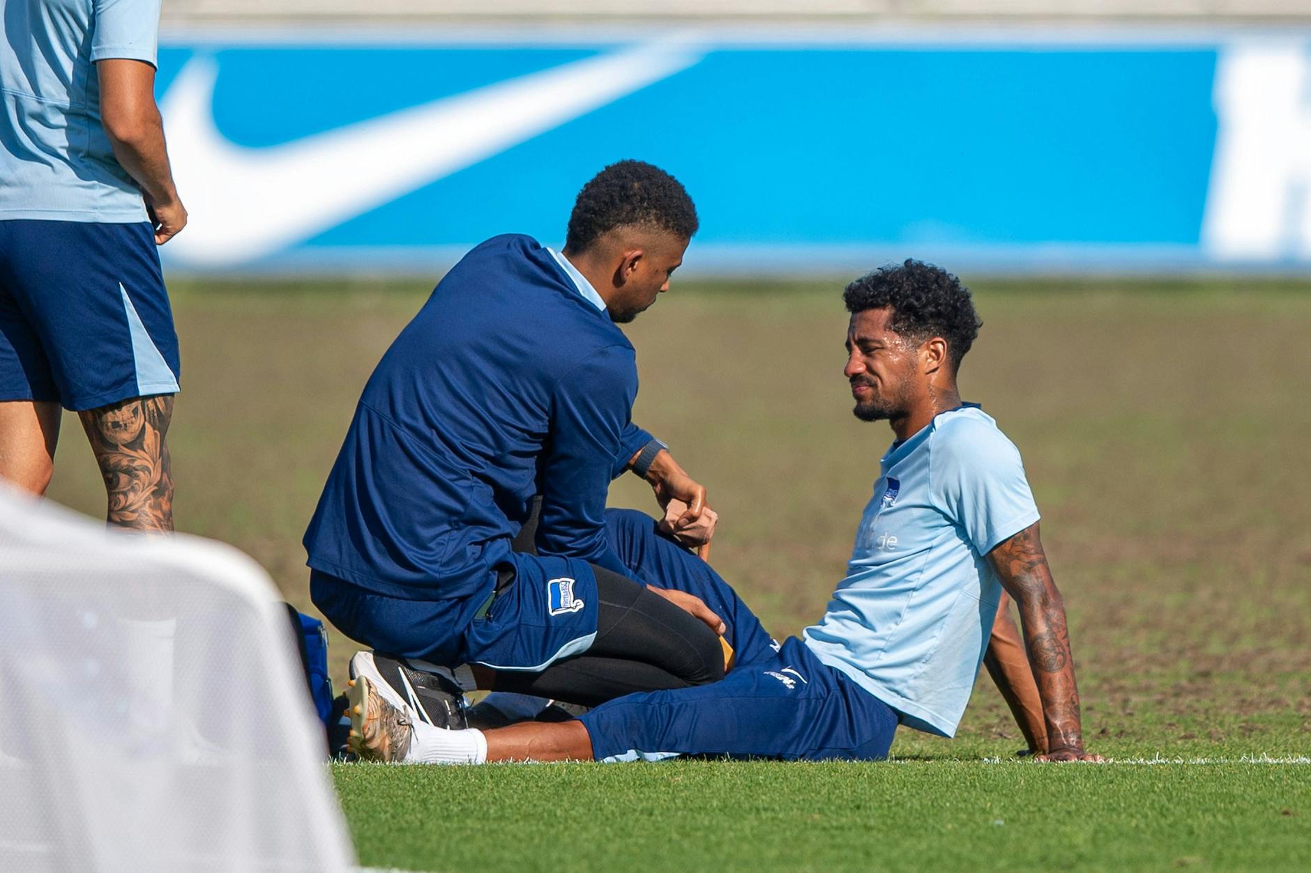 Im September 2024 verletzte sich Herthas Jeremy Dudziak am rechten Oberschenkel, im Dezember wurde er an der Hüfte operiert.