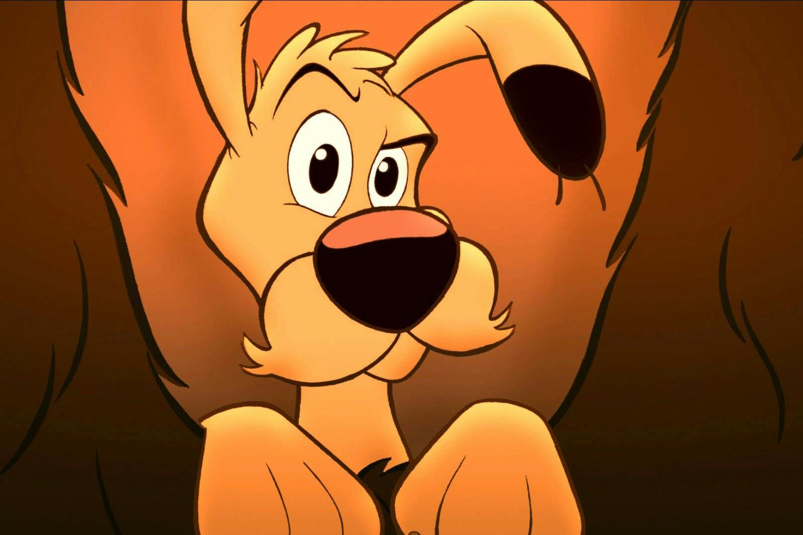 Idefix, der niedliche Hund aus dem Asterix-Comic. Hier im Film „Asterix bei den Wikingern“.