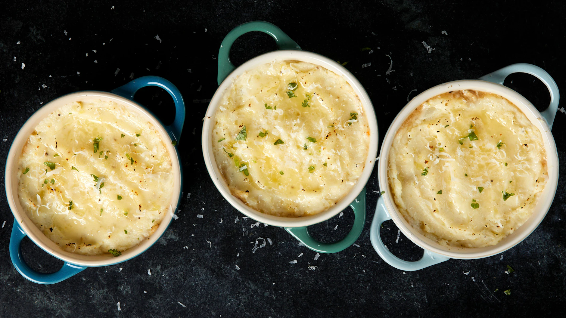Hübsch serviert: Schusterpastete portionsweise in kleinen Auflaufformen zubereitet.