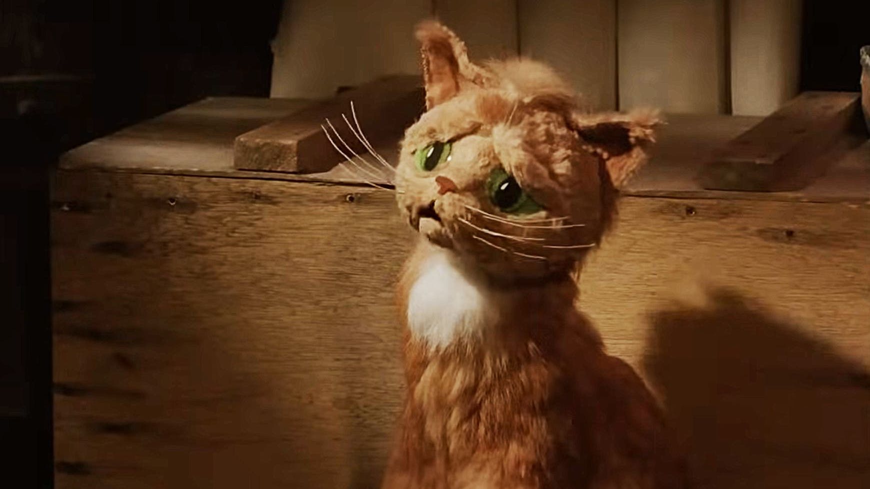 Die sprechende Katze Kicki wird für Moritz in der Litfaßsäule zu einem wichtigen Begleiter. Die Puppe war, als der Film in der DDR gedreht wurde, allerdings noch gar nicht fertig ...