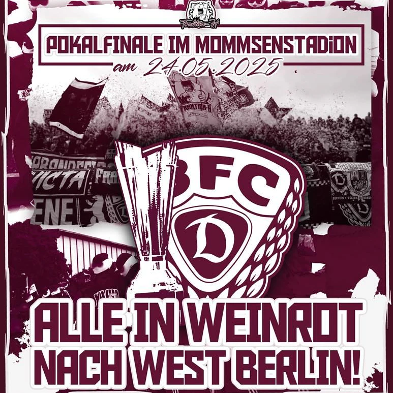 Keine Frage: Auch die BFC-Fans sind heiß auf das Endspiel, wollen das auch farblich zum Ausdruck bringen.