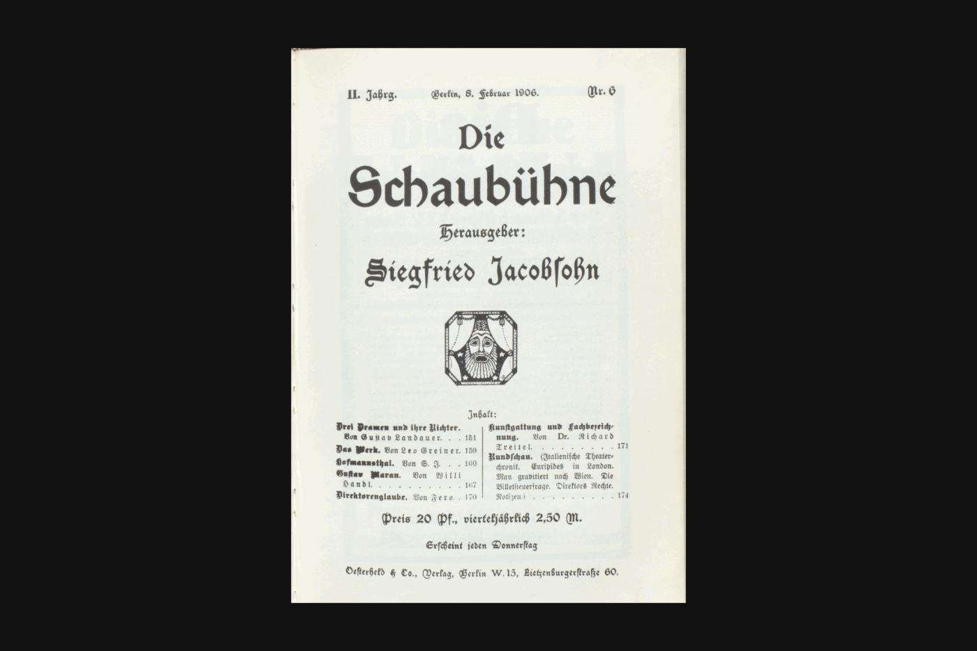 Die Weltbühne erscheint jeden dritten Dienstag im Monat, gedruckt und als ePaper.
