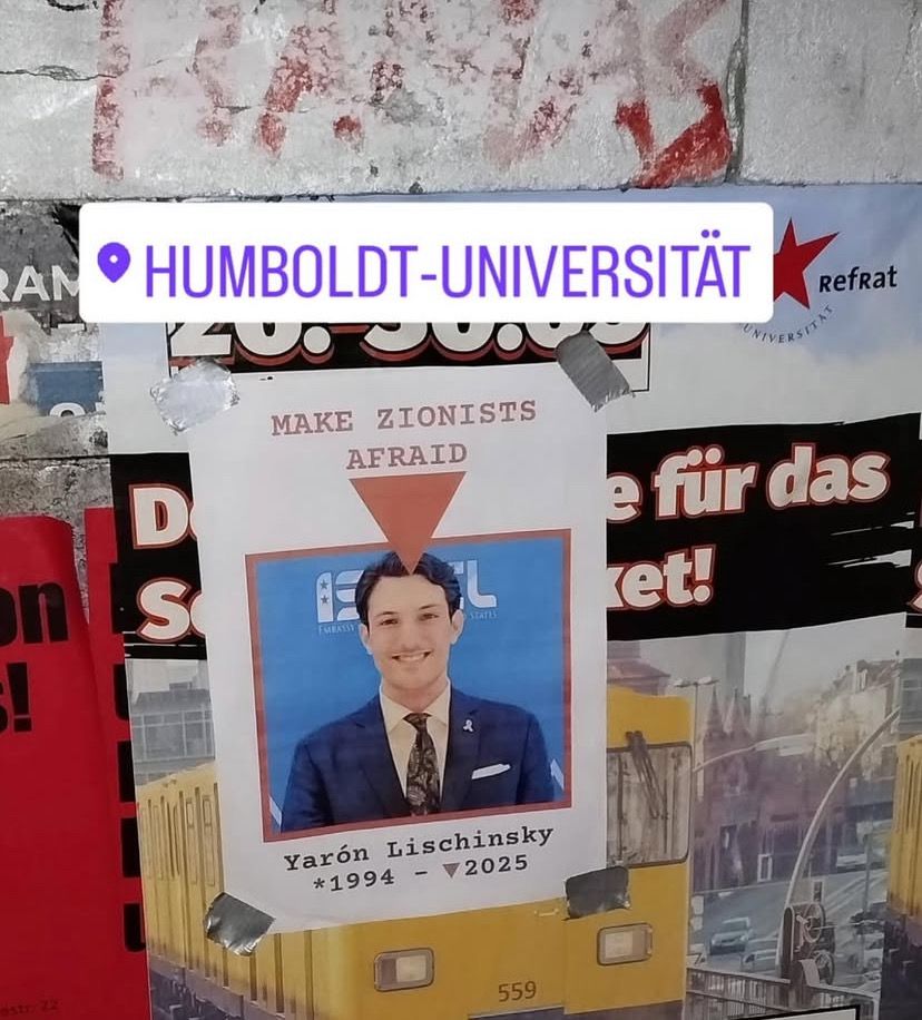 Mitten in Berlin: Plakat in Nähe der Humboldt-Universität verherrlicht Ermordung von Deutsch-Israeli