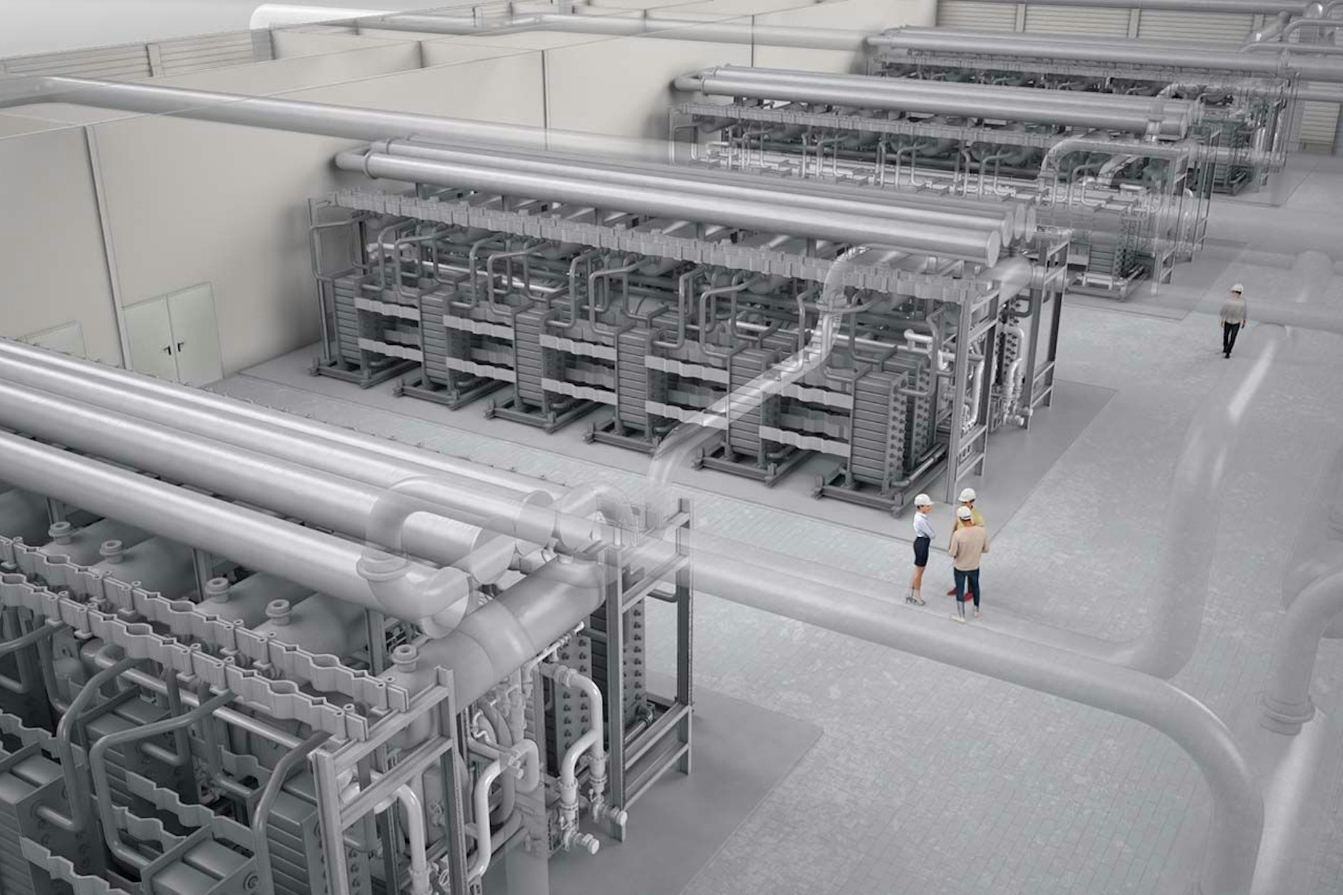 Künftige Elektrolysehalle auf dem Gelände des früheren Kernkraftwerks Lubmin