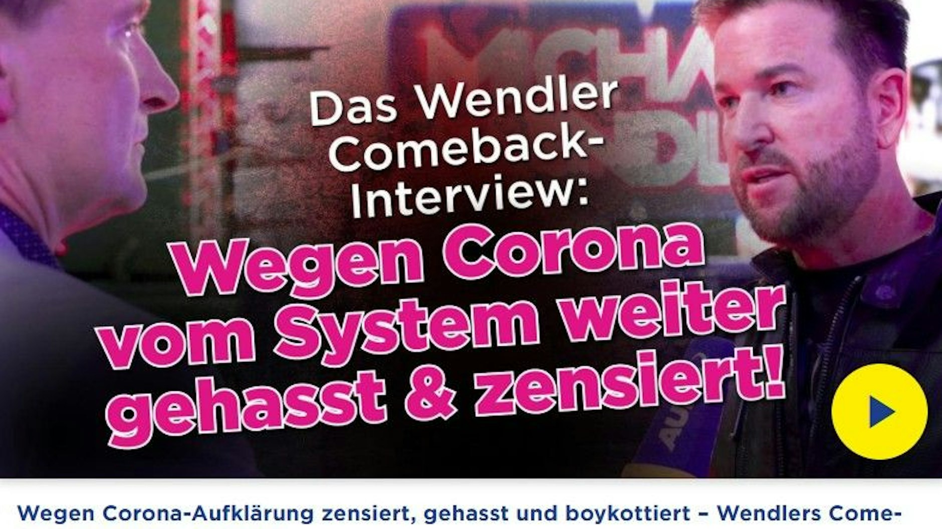 Der Plattform "Auf1.tv" gab Michael Wendler ein Interview.