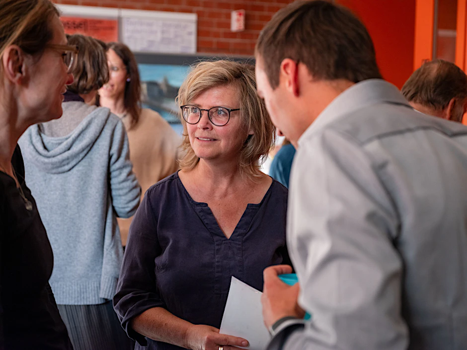 Ulrike Klausnitzer, Schwester des vermissten Hochschullehrers, bei der Gedenkfeier am Institut für Deutsche Literatur der Berliner Humboldt-Universität
