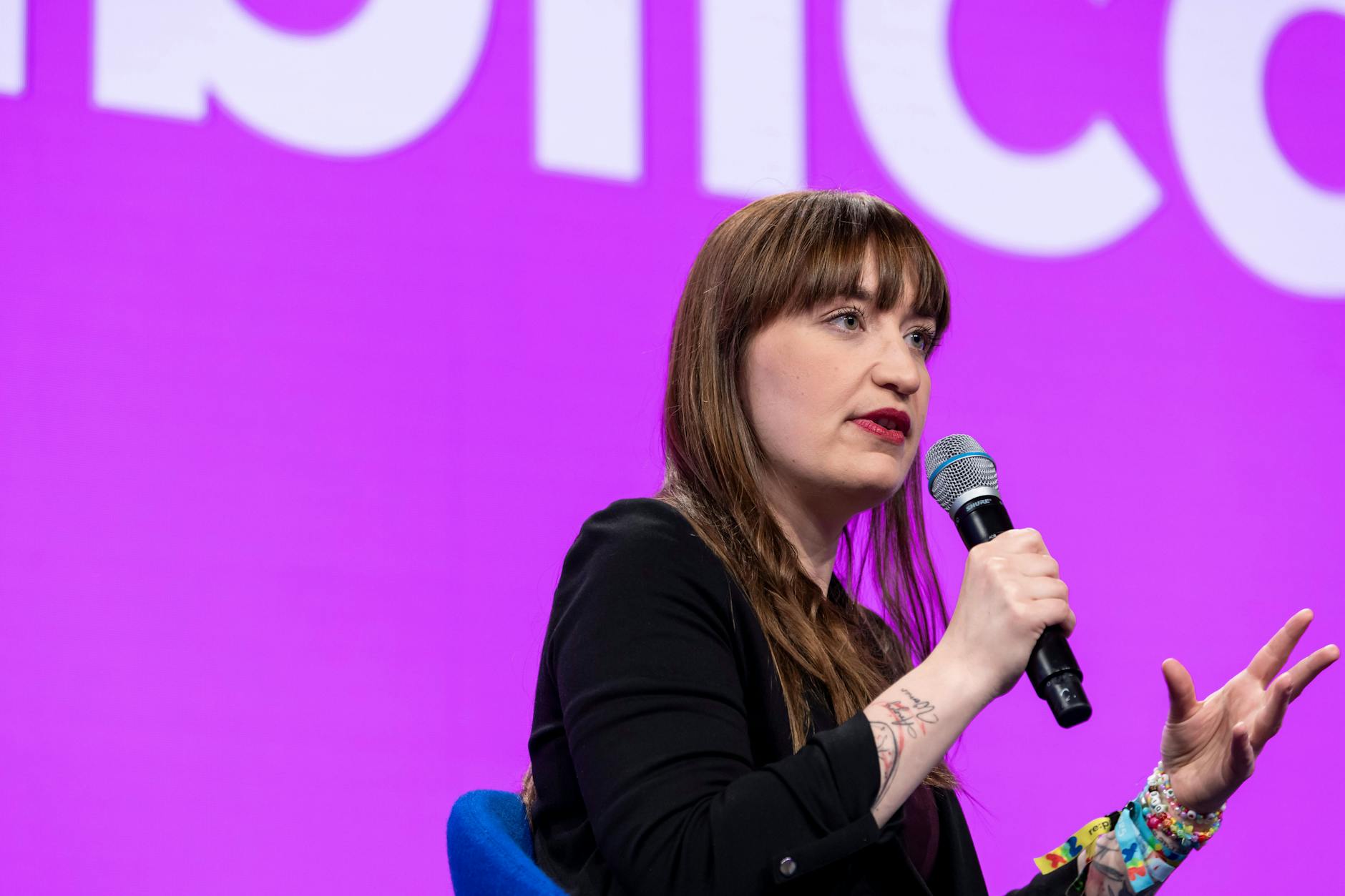 Linken-Vorsitzende Heidi Reichinnek auf der Digitalkonferenz re:publica25.