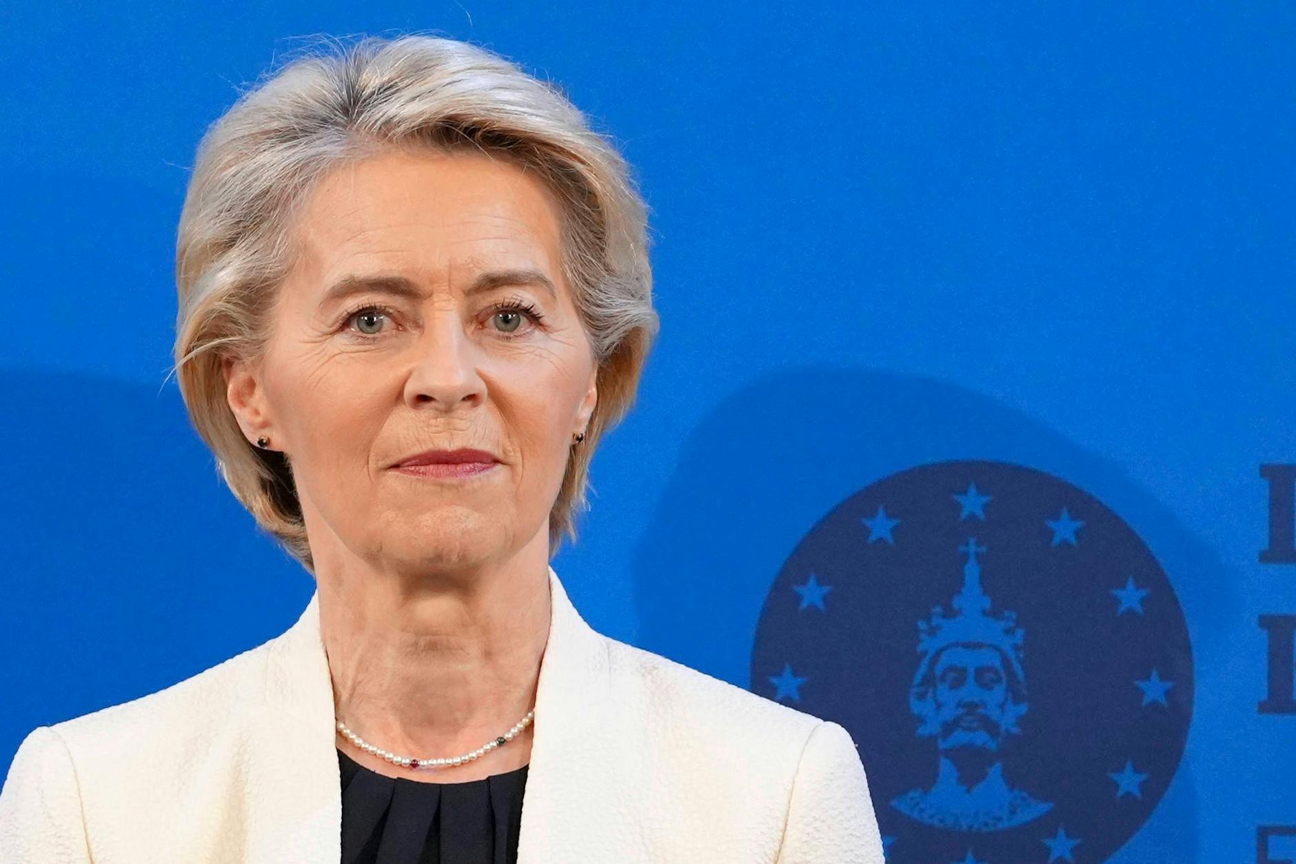 Ursula von der Leyen bei der Verleihung des Internationalen Karlspreis 2025 in Aachen