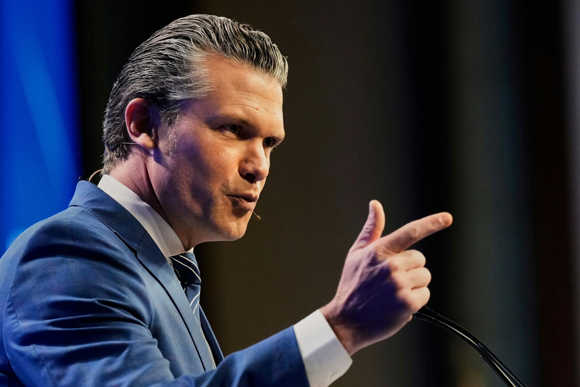 US-Verteidigungsminister Pete Hegseth hält seine Rede während des 22. Shangri-La-Dialogs.