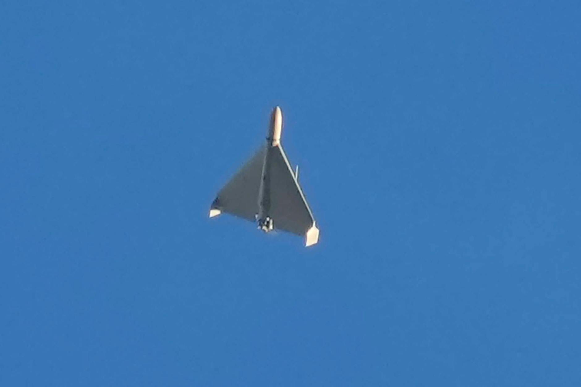 Ukraine, Kiew: Kampfdrohne vermutlich vom Typ Shahed 136 (Schahed 136) iranischer Bauart.