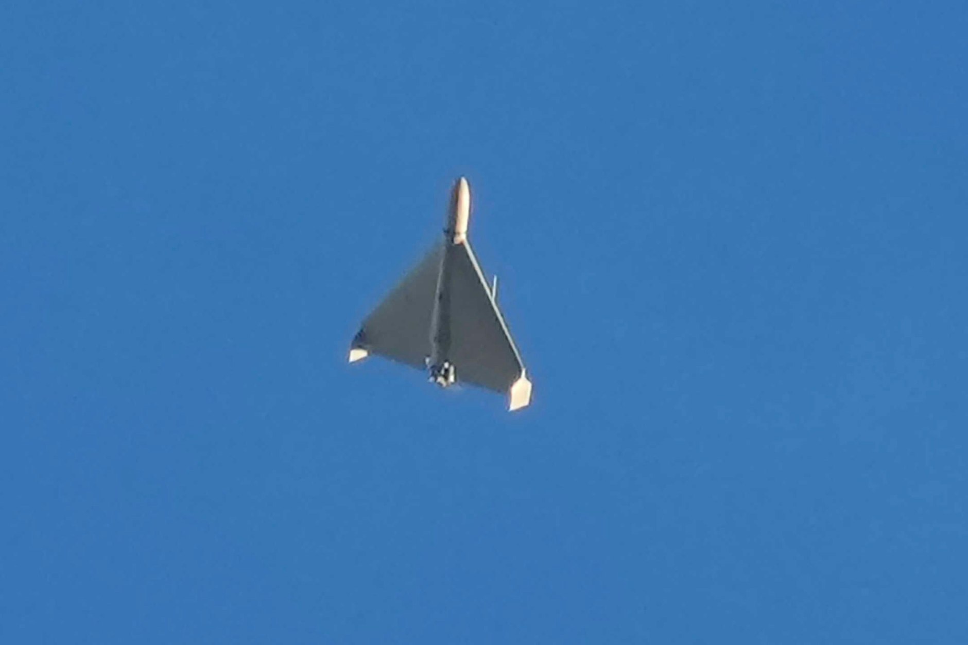 Ukraine, Kiew: Kampfdrohne vermutlich vom Typ Shahed 136 (Schahed 136) iranischer Bauart.