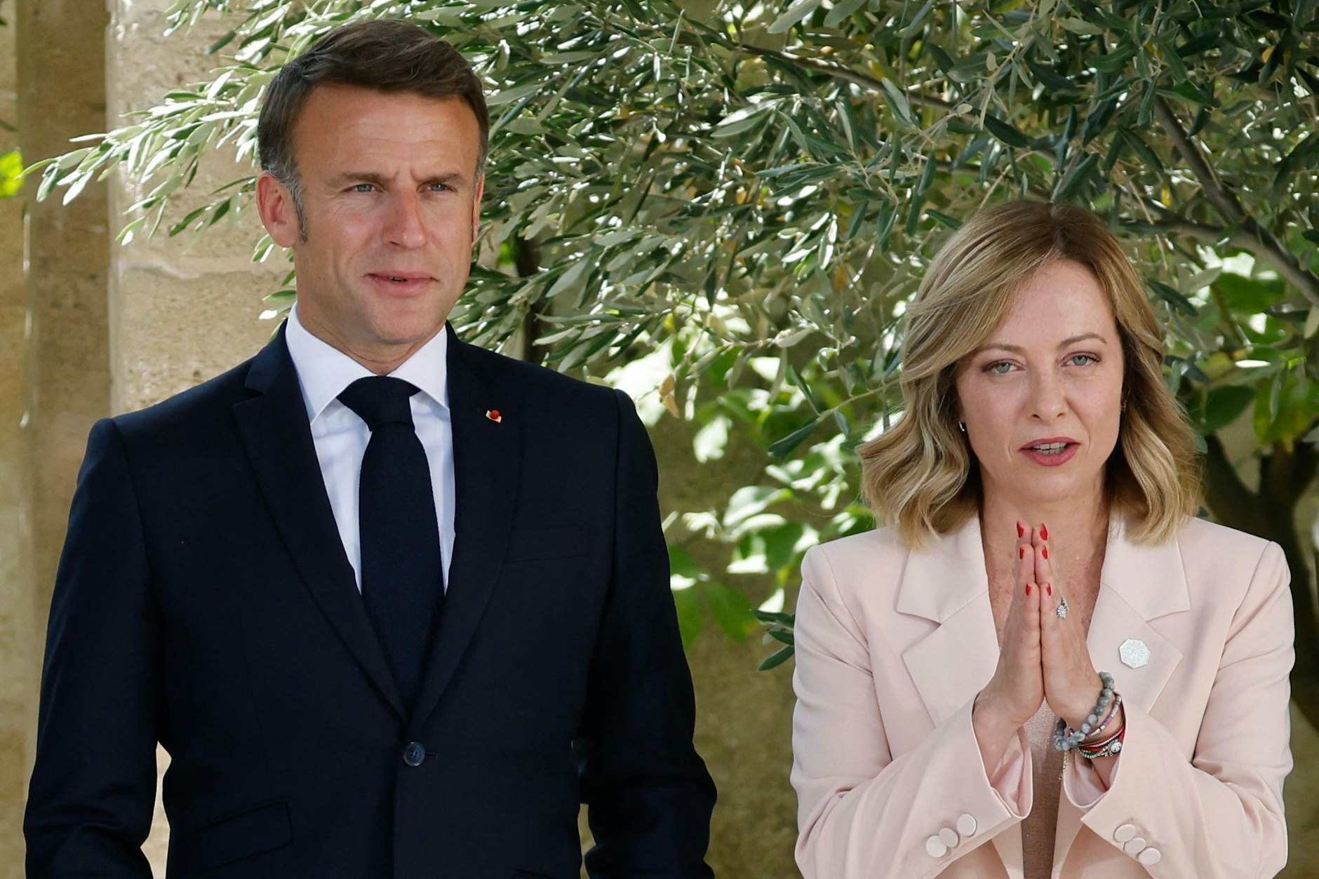 Eisige Stimmung? Frankreichs Präsident Emmanuel Macron und Italiens Ministerpräsidentin Giorgia Meloni