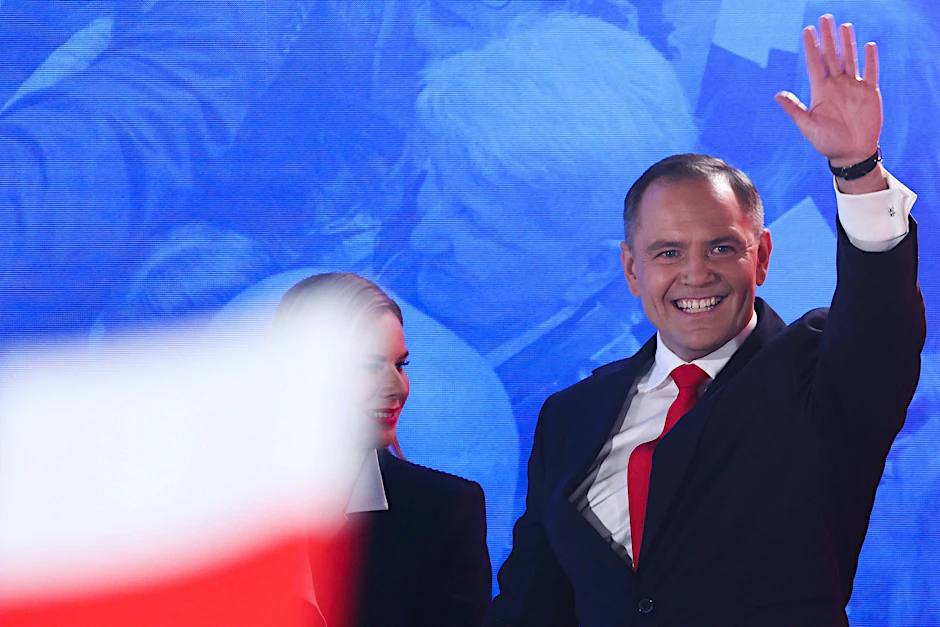 Karol Nawrocki am Abend seines Wahlsiegs.