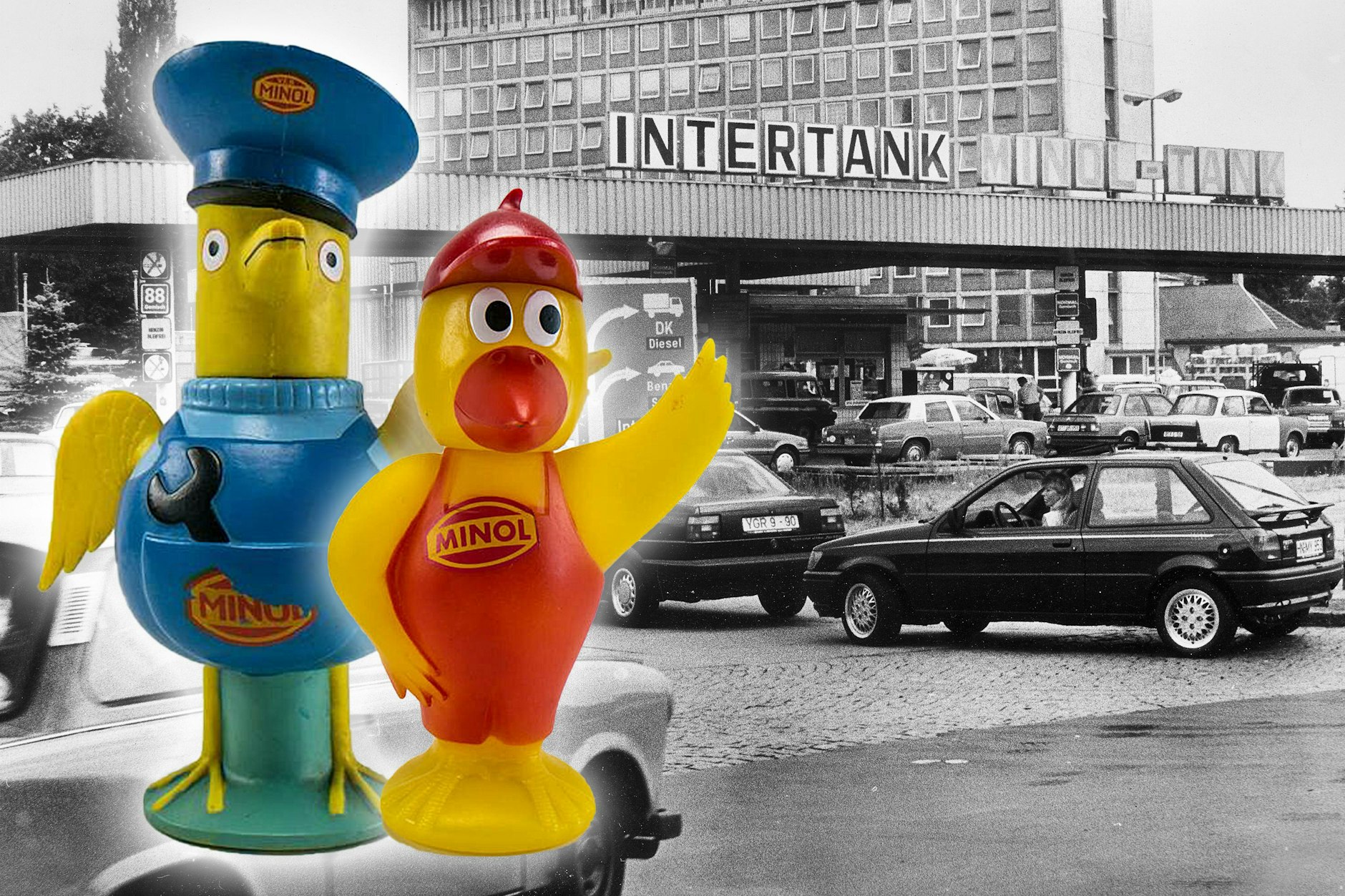 Der Minol-Pirol war in der ganzen DDR bekannt. Die alte Variante des Vogels trug blaue Kleidung, die neue war rot angezogen. Der Vogel vertrat den VEB Kombinat Minol, der unter anderem die Tankstellen der DDR betrieb.
