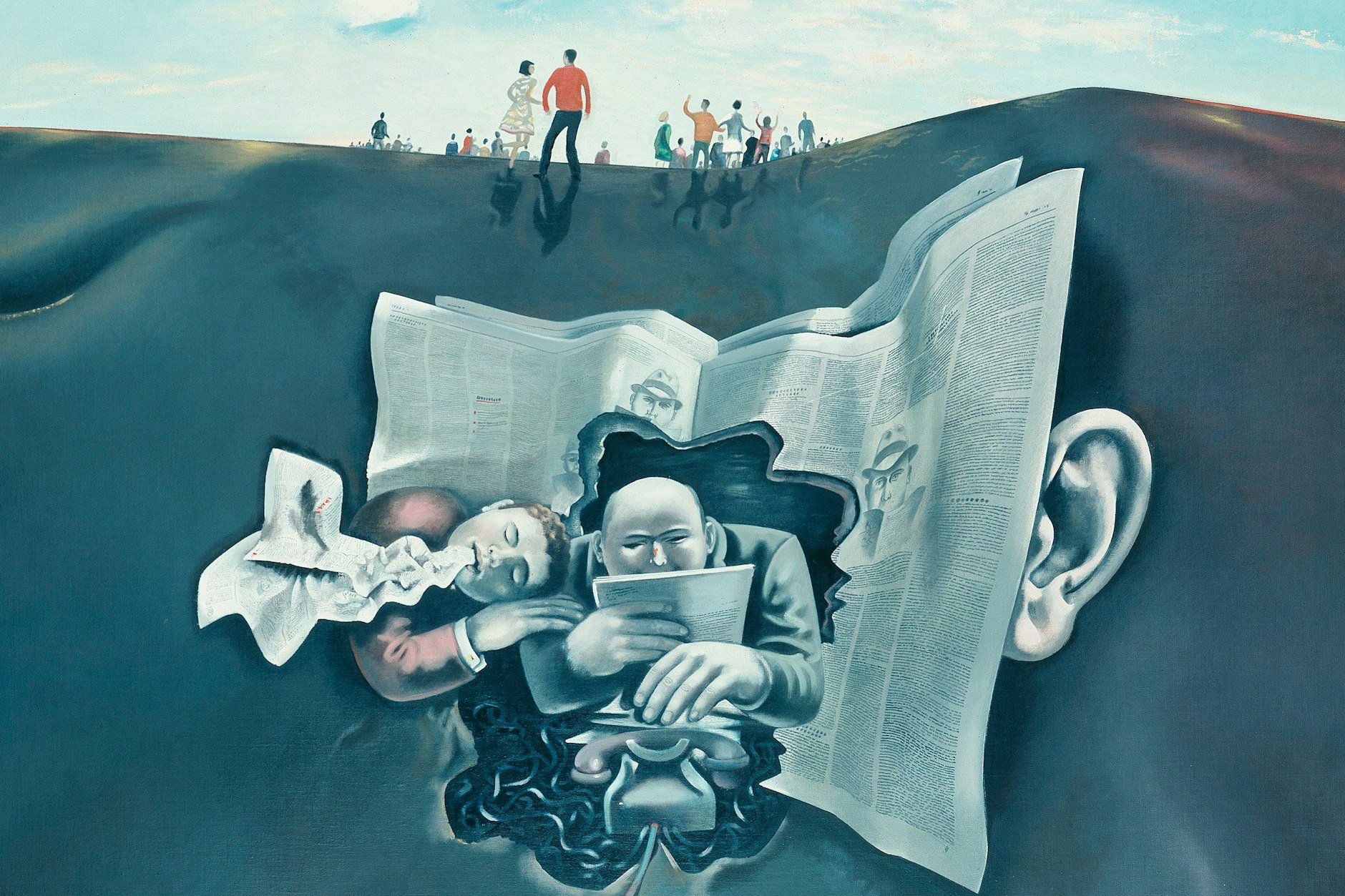 Wolfgang Mattheuer auf Salvador Dalís Spuren: „Horizont“ von 1970, Öl /Lw.