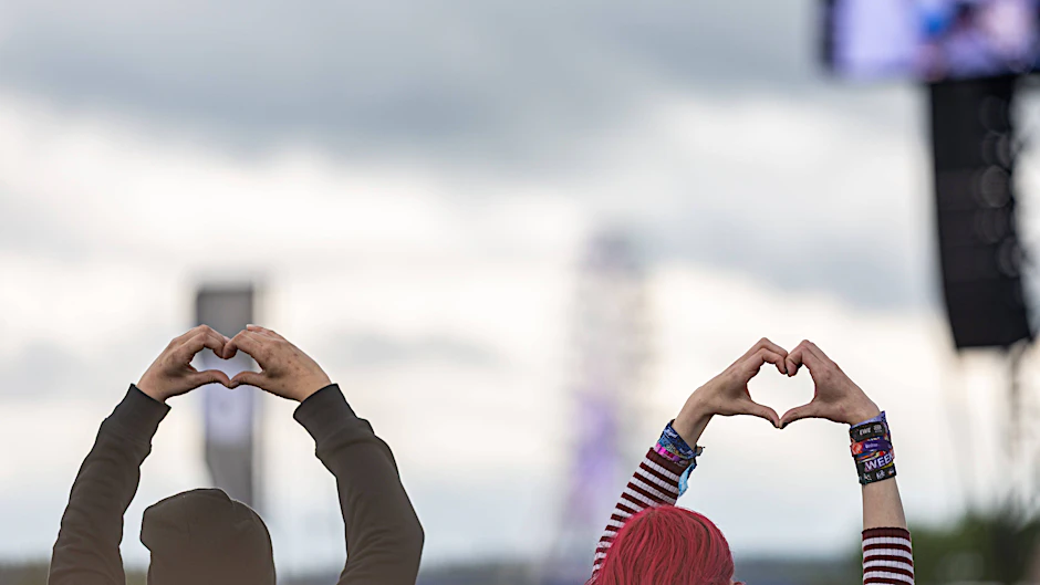 Besucher des Festivals Rock am Ring