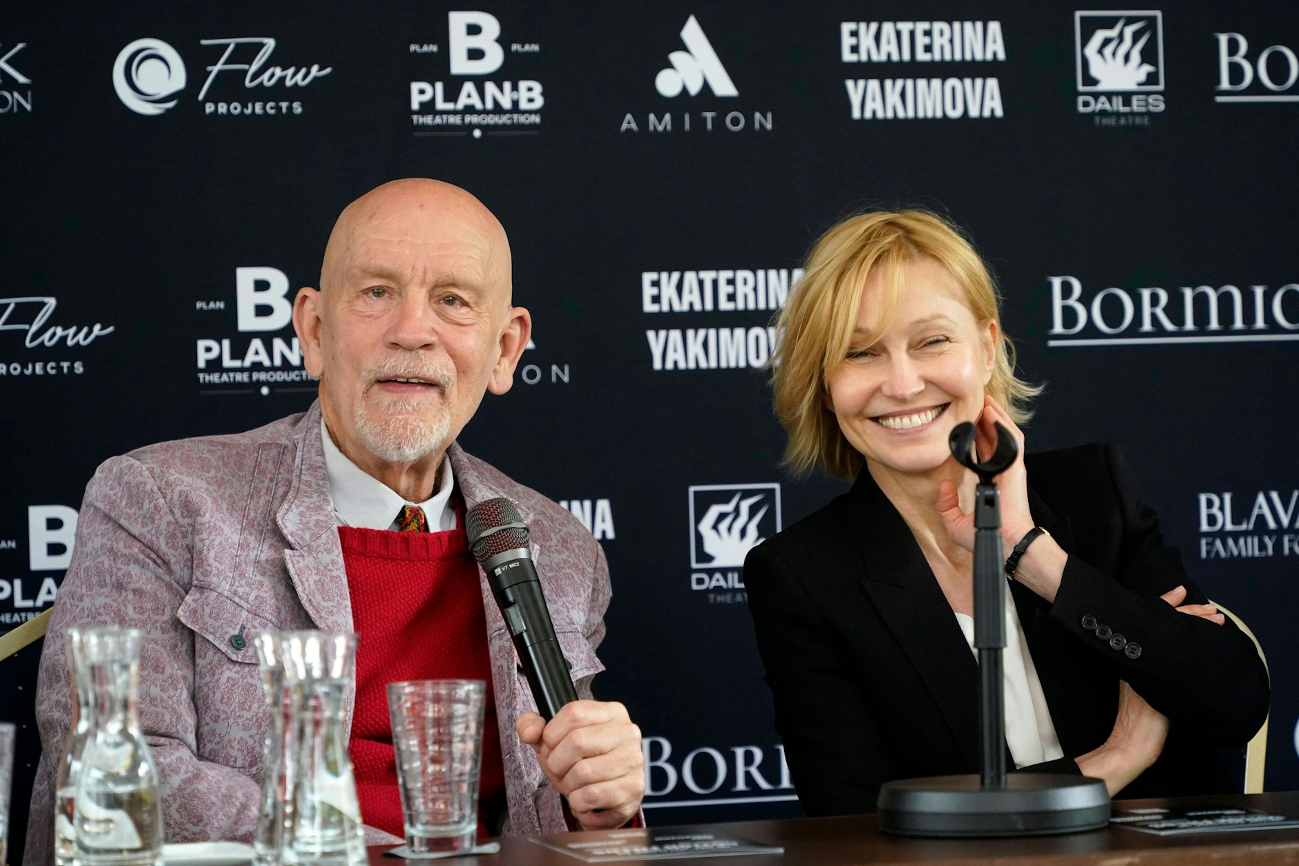 US-Star John Malkovich und die litauische Schauspielerin Ingeborga Dapkūnaitė am Pfingstmontag in Berlin.