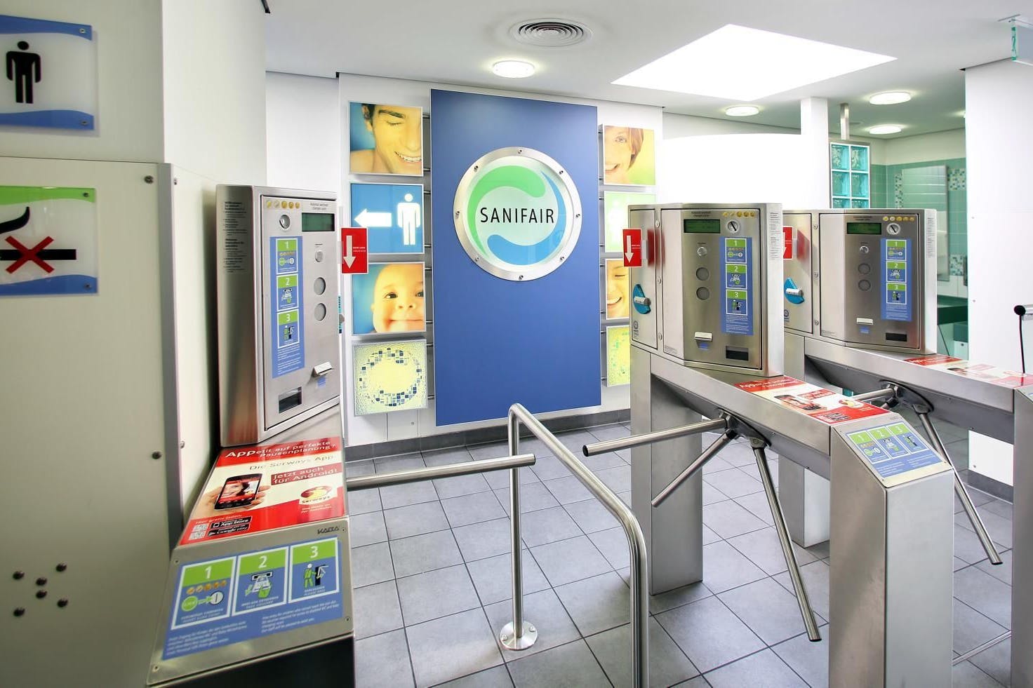 Ein Anblick, der bei vielen Deutschen für erhöhten Puls sorgt: Toiletten von Sanifair.