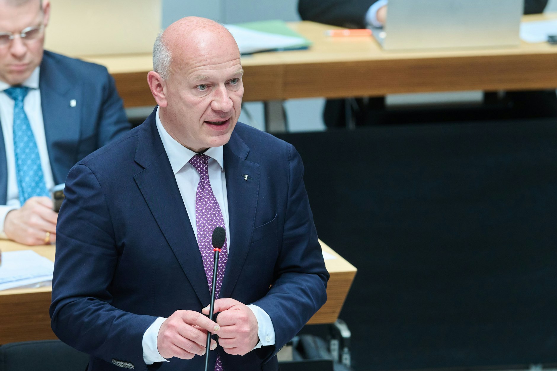 Kai Wegner (CDU), Regierender Bürgermeister von Berlin, äußert sich zu der Debatte über einen Iron Dome.