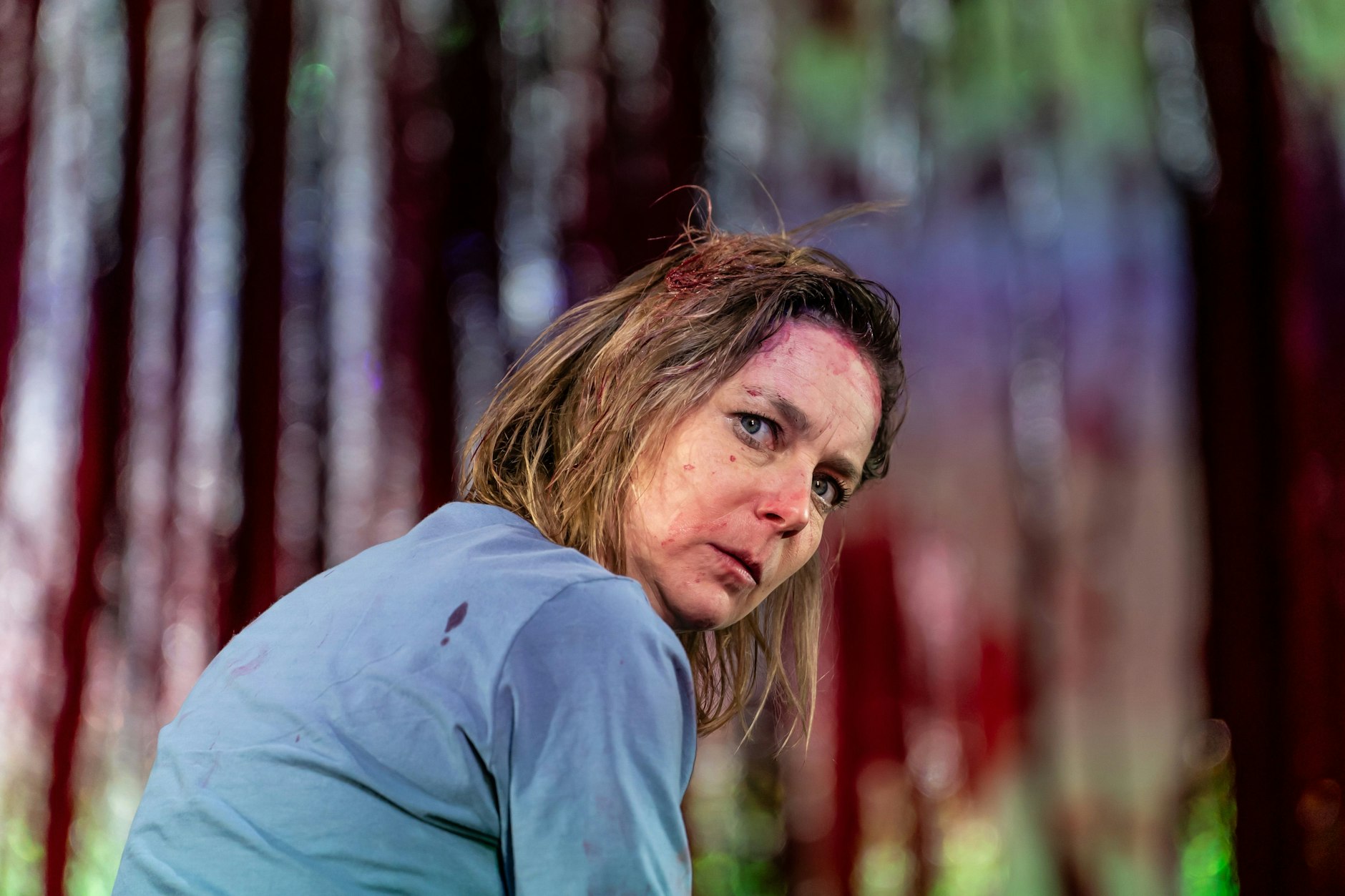 Gastspiel in Berlin: Maja Beckmann spielt Ajax in Christopher Rüpings Hamburger Inszenierung.