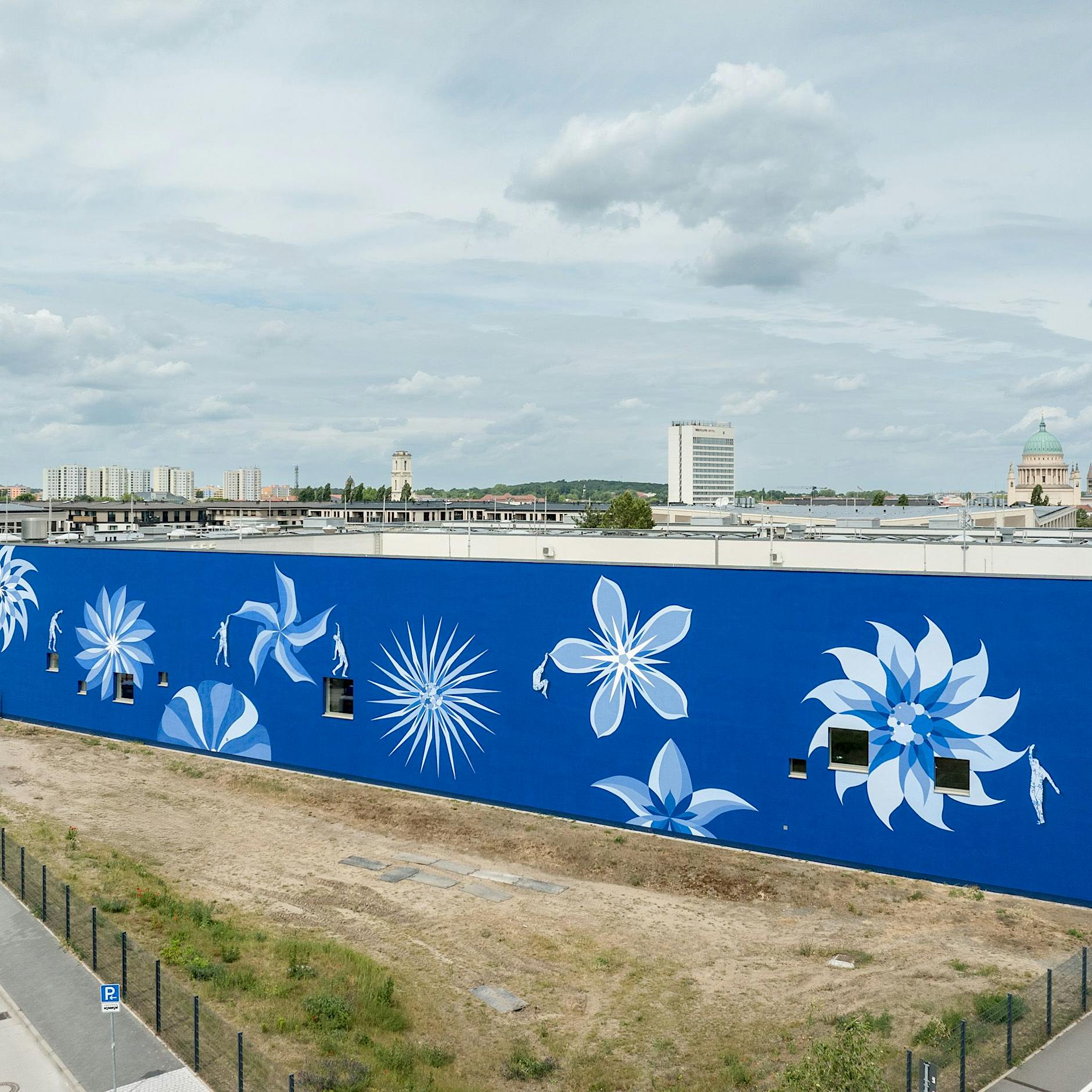 Am Brauhausberg „wächst“ auf der Schwimmbadwand ein Botanischer Garten