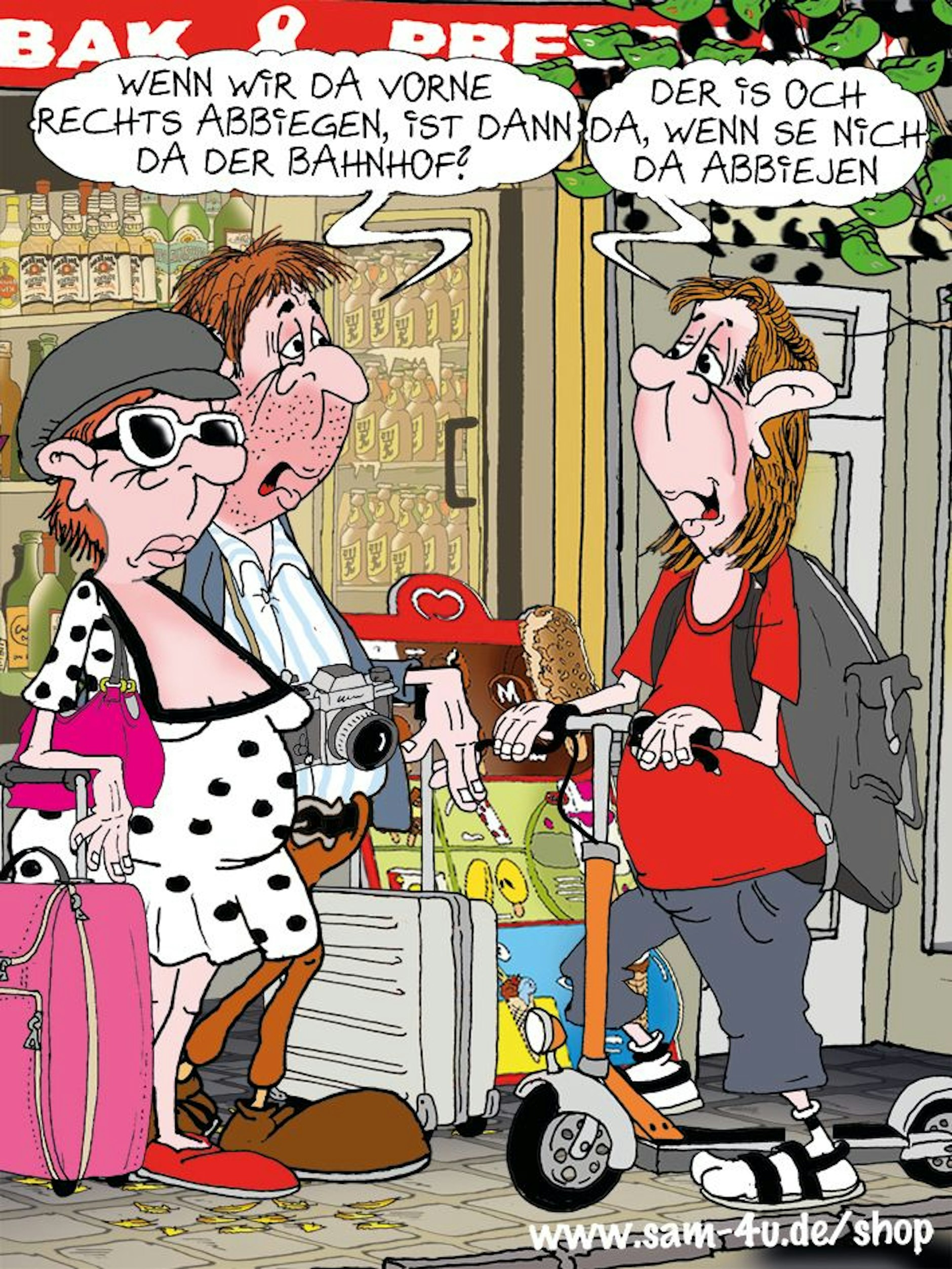 Lust auf etwas Humor? Unser Zeichner hilft gern: Sam Paff aus Berlin liefert jeden Tag den passenden Cartoon zu unserer Rubrik Witz des Tages.
