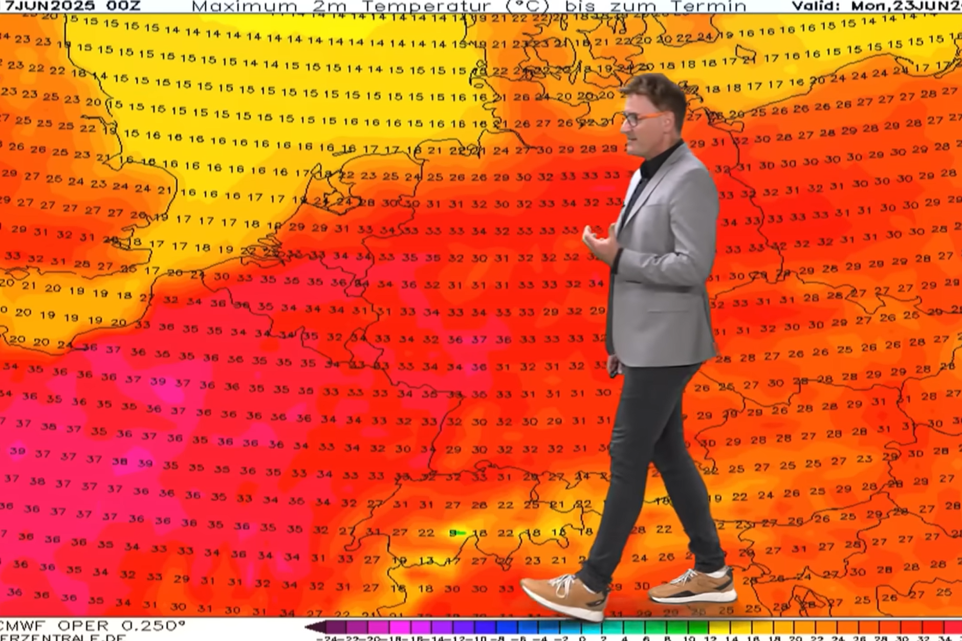 Aus Frankreich kommt der Hitzehammer:  Über 40 Grad sind in der nächsten Woche möglich, sagt Dominik Jung von wetter.net.