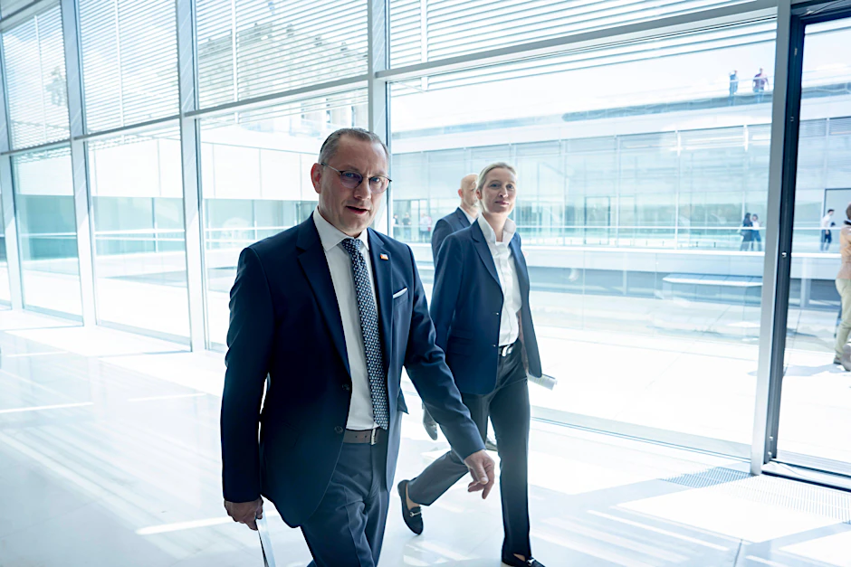 Die Parteichefs Tino Chrupalla und Alice Weidel