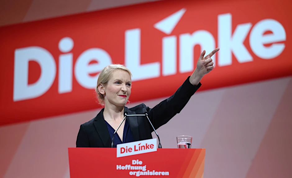 Ines Schwerdtner, Linke-Parteichefin und direkt gewählte Bundestagsabgeordnete für Lichtenberg