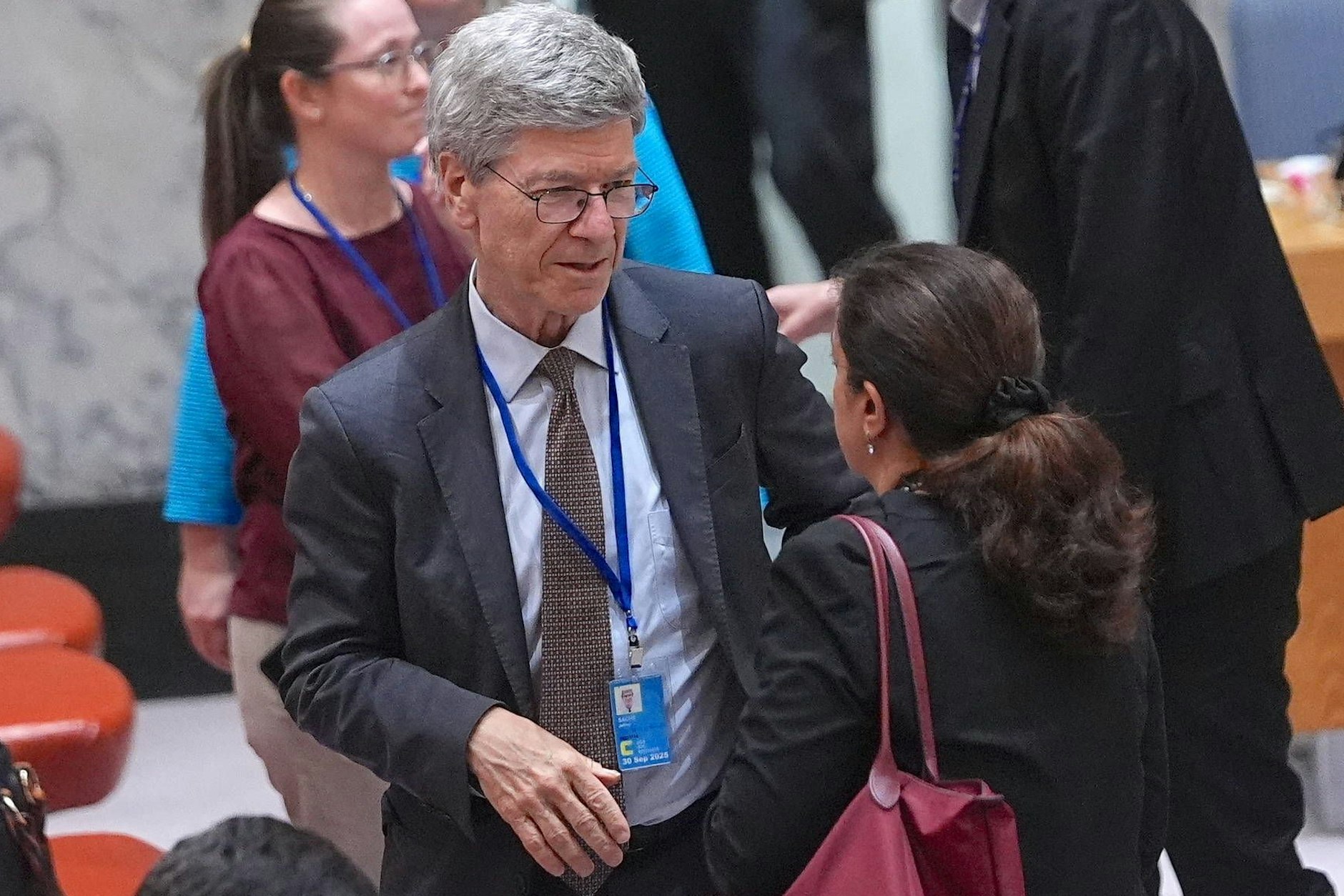 Jeffrey Sachs während der Sitzung des UN-Sicherheitsrats zum Angriff Israels auf den Iran, am 13. Juni in New York.