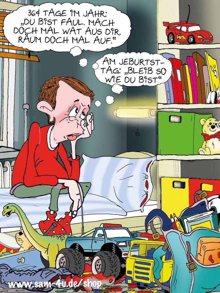 Auch heute haben wir in unserer Rubrik Witz des Tages einen lustigen Cartoon für Sie - er kommt von Zeichner Sam Paff aus Berlin.