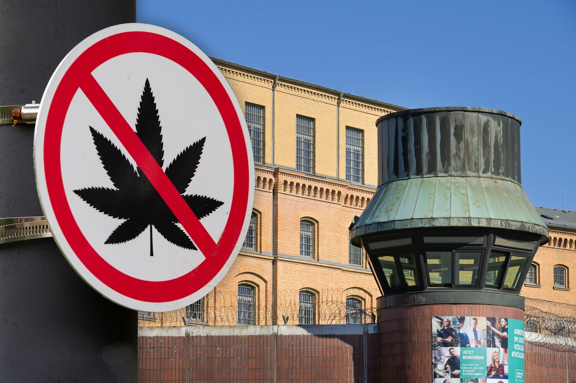 Sollten Besitz und Konsum von Cannabis auch im Gefängnis legal sein? Damit mussten sich jetzt die Gerichte beschäftigen. Hier: Blick auf die JVA Moabit in Berlin.
