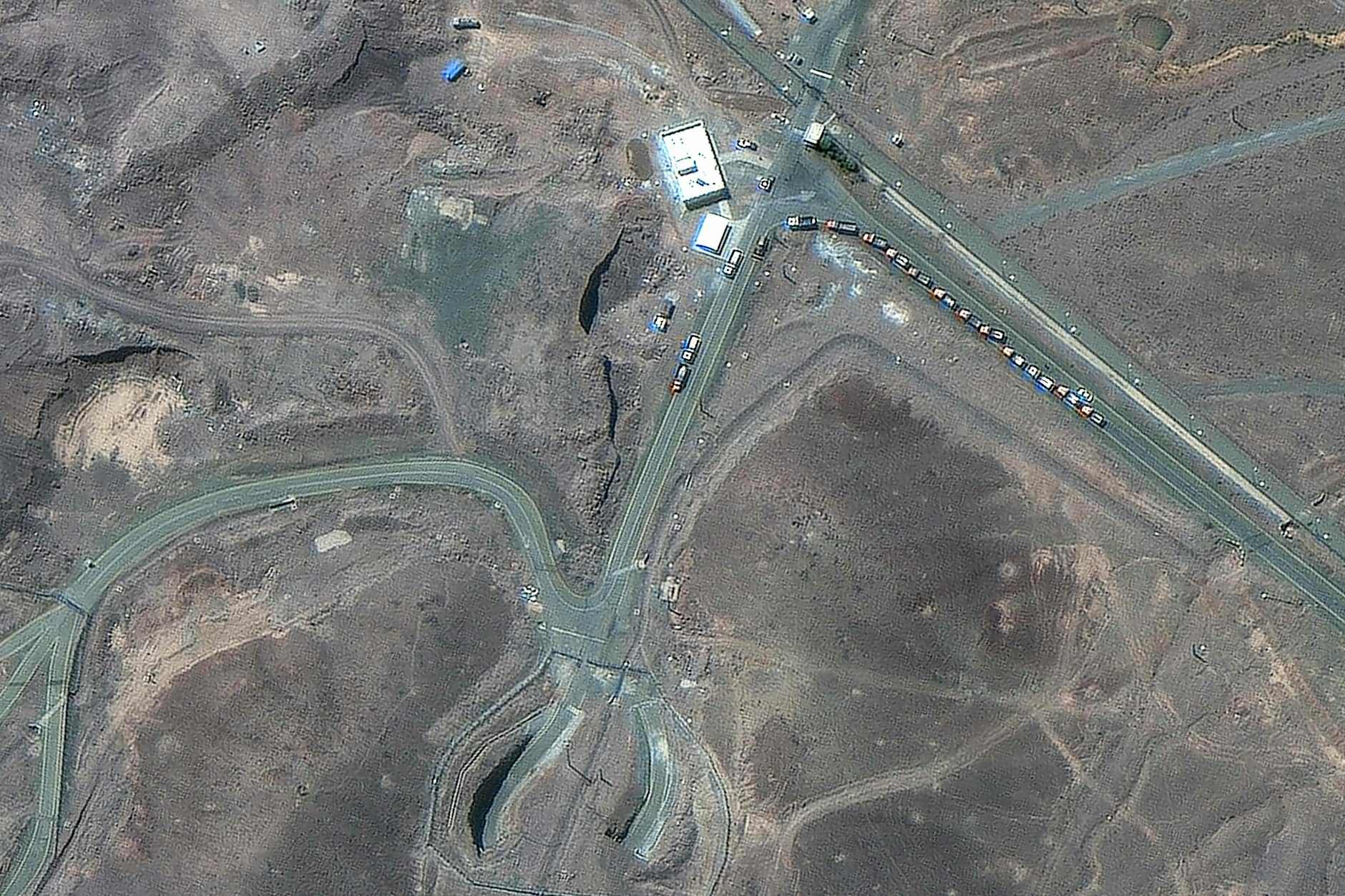 Ein Satellitenbild des Fordow Fuel Enrichment Plant in der Nähe von Qom