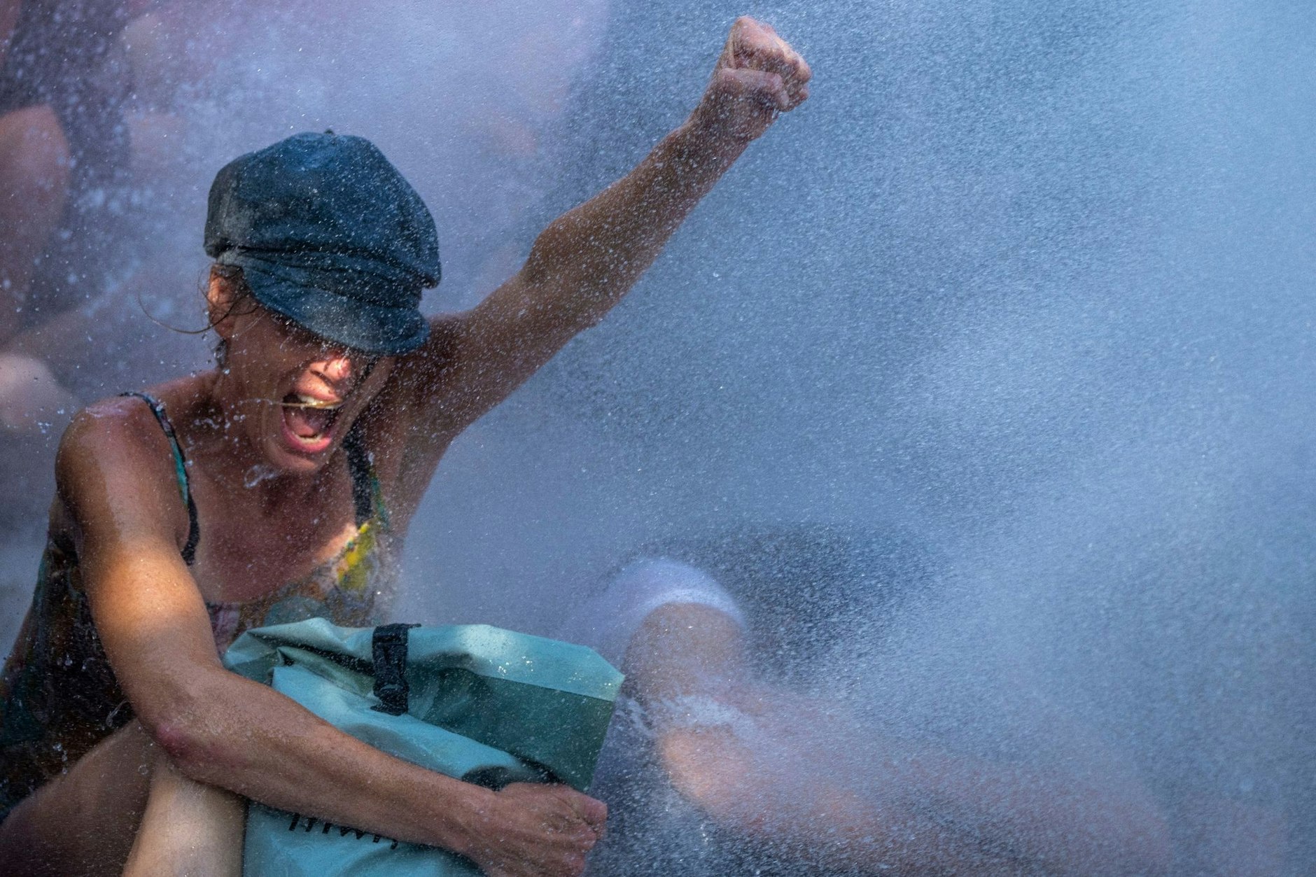 Klima-Rebellin während eines Londoner Protests 2023