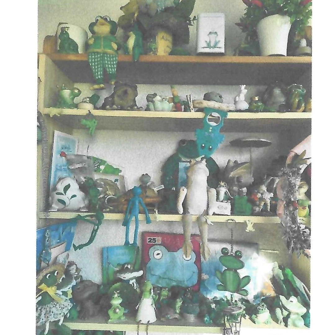 Ein Teil der Frosch-Sammlung, die bei der Schauspielerin Urte Blankenstein (Frau Puppendoktor Pille) in ihrer Wohnung zu sehen war.