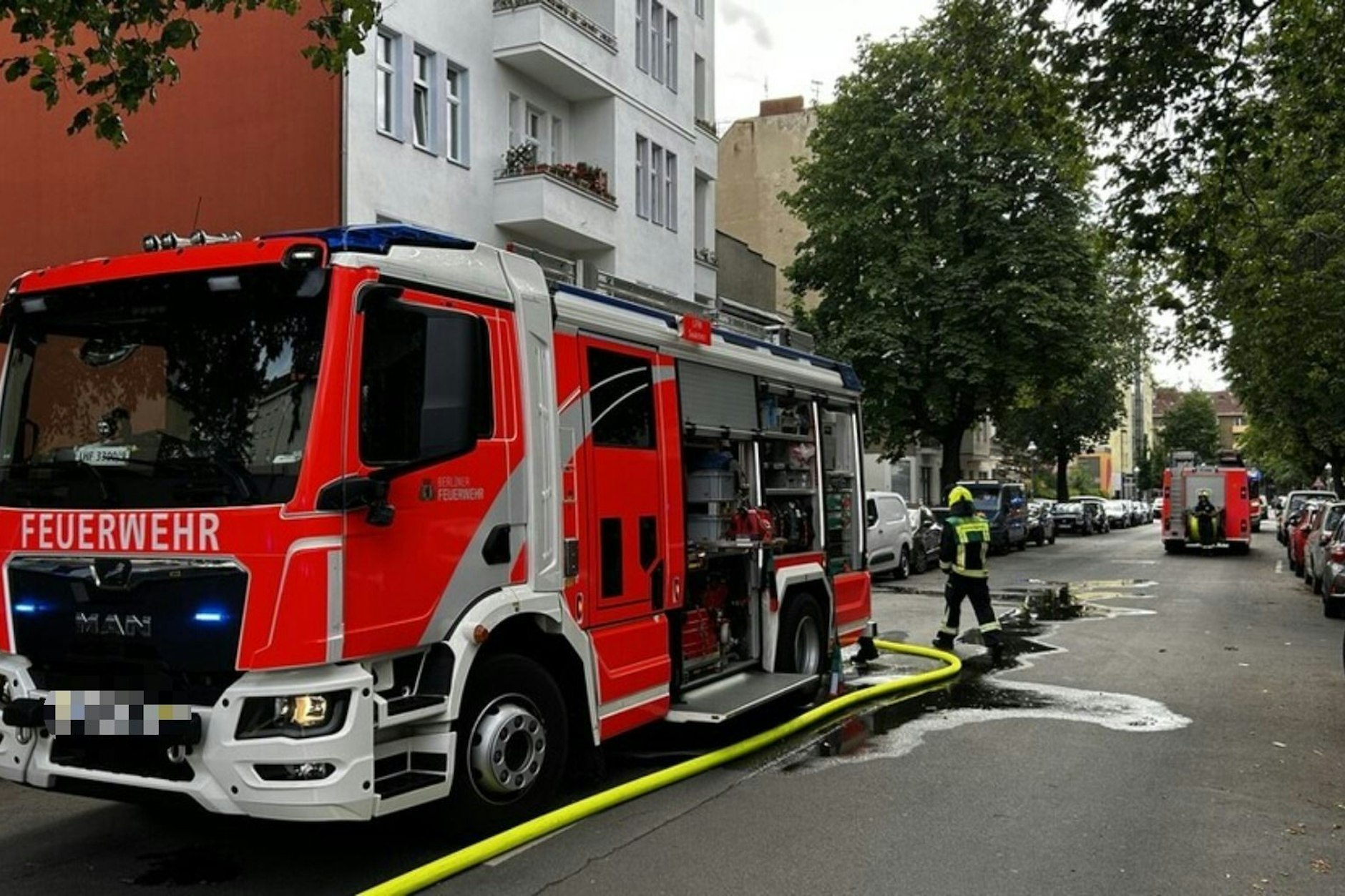 Ein Fahrzeug der Lehrfeuerwache war an dem Einsatz ebenfalls beteiligt.