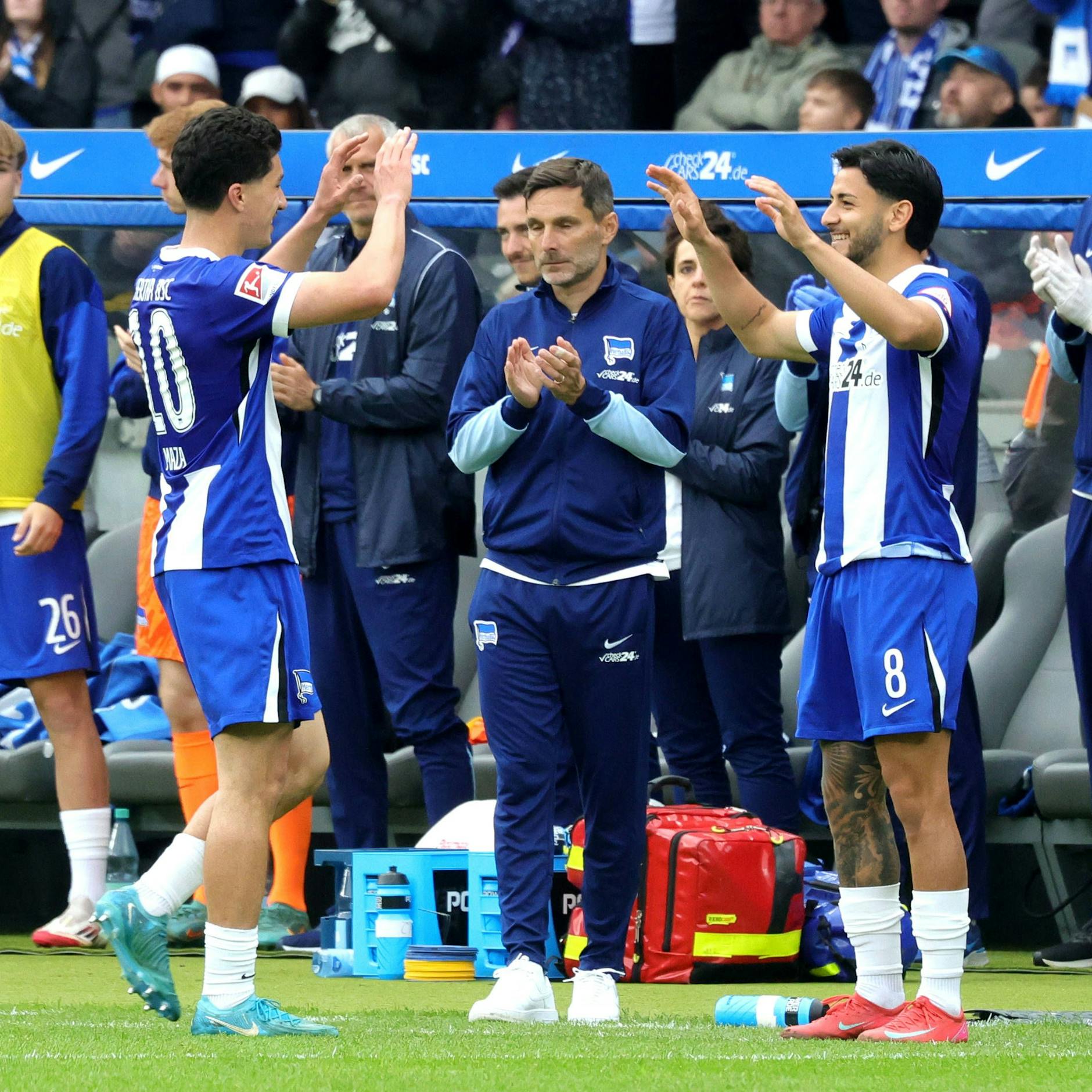 Bei Hertha-Trainer Stefan Leitl wurde Kevin Sessa oft für Obo Maza eingewechselt.