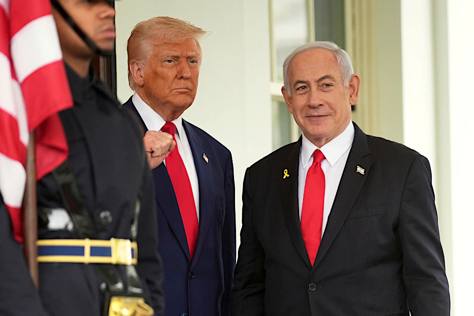 Anfang April in Washington: US-Präsident Donald Trump (l) begrüßt Israels Ministerpräsident Benjamin Netanjahu im Weißen Haus.