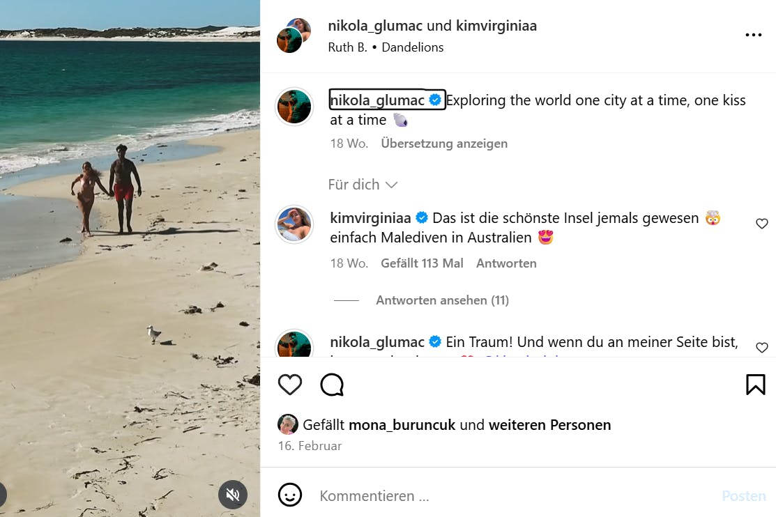 Im Februar postete Kim dieses Video am Strand in Australien.