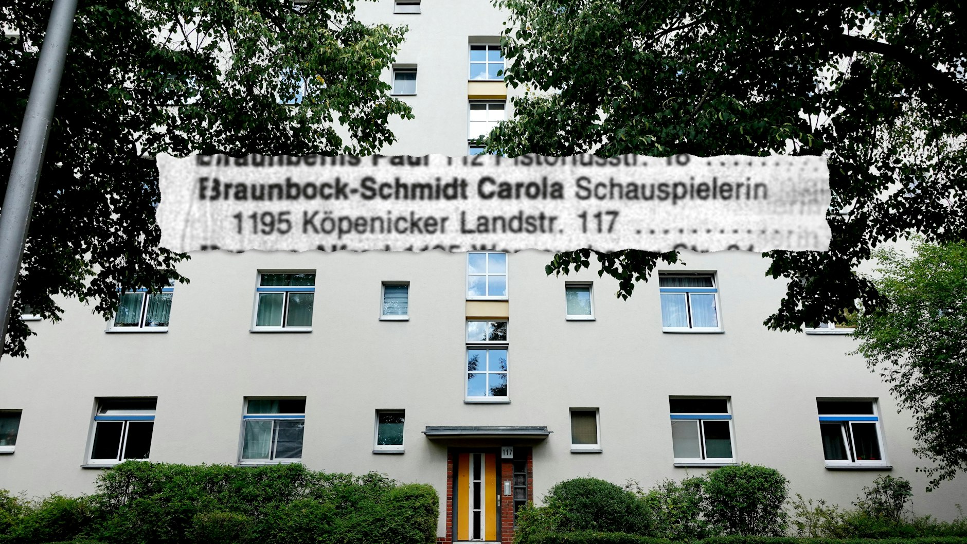 In der Köpenicker Landstraße 117: Hier wohnte Carola Braunbock, wie ein Telefonbucheintrag von 1977 zeigt.