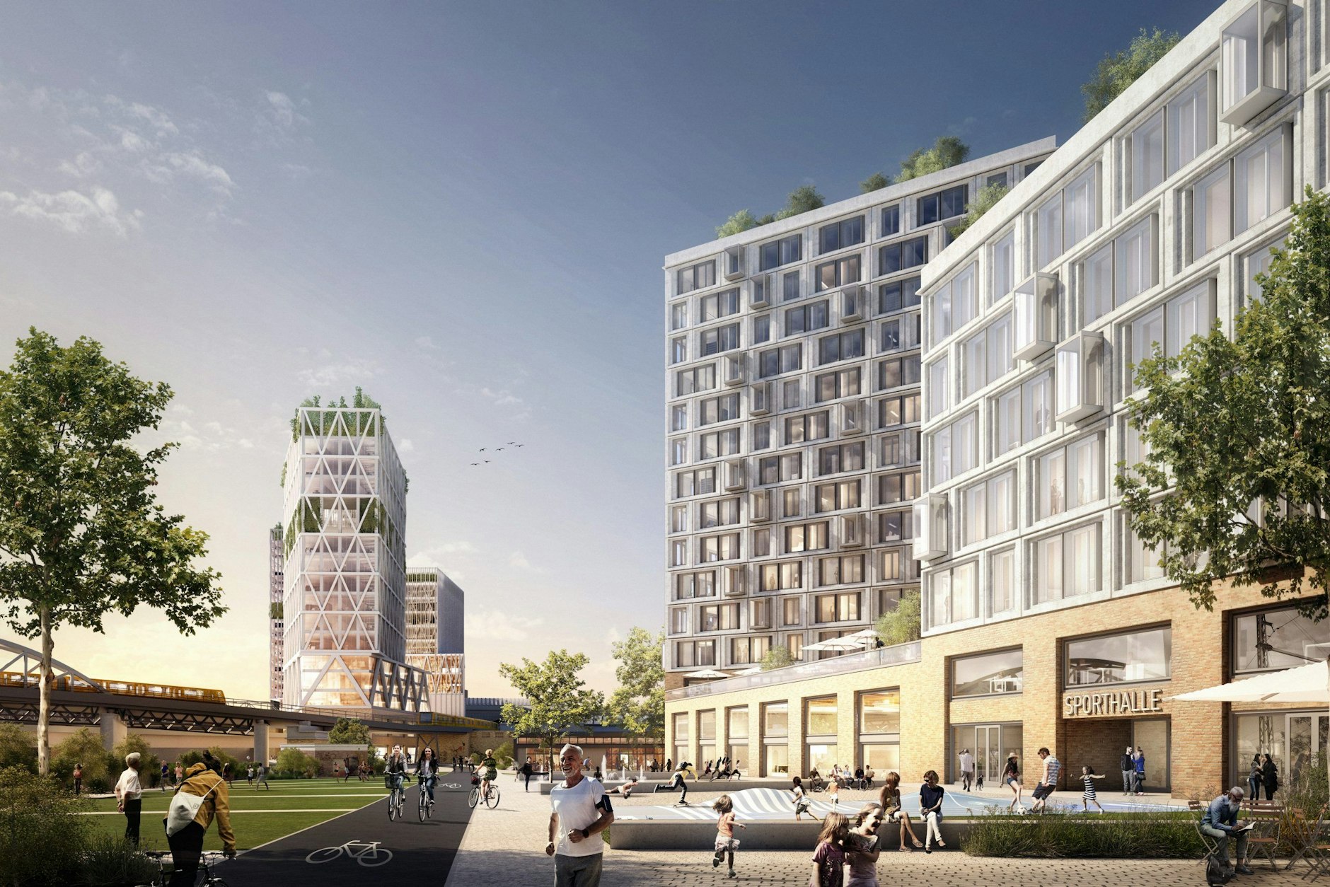 So soll das aussehen: Bauprojekt der Urbanen Mitte am Rande des Gleisdreieckparkes in Berlin-Kreuzberg.