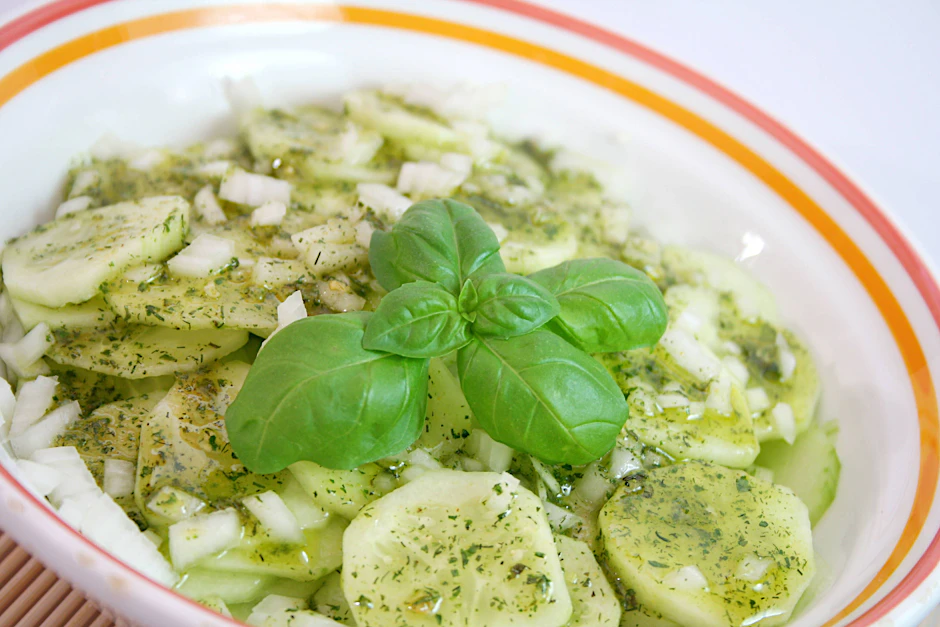 Omas Rezept für Gurkensalat mit Zwiebeln ist ein echter Klassiker der DDR-Küche. In unserem Rezept zeigen wir Ihnen, wie Sie den Salat schnell und einfach zubereiten.