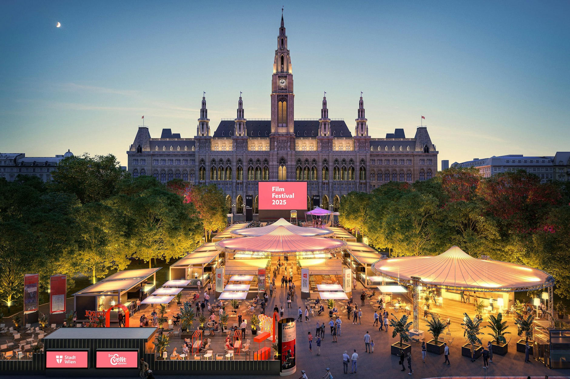 Kann sich deutlich vor Berlin auf Rang 6 platzieren: das Freiluftkino auf dem Wiener Rathausplatz.