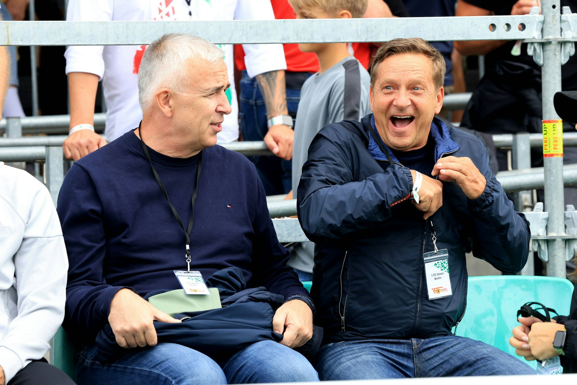 Darf Union-Manager Horst Heldt (r., hier mit Präsident Dirk Zingler) sich bald über eine Millionensumme freuen?