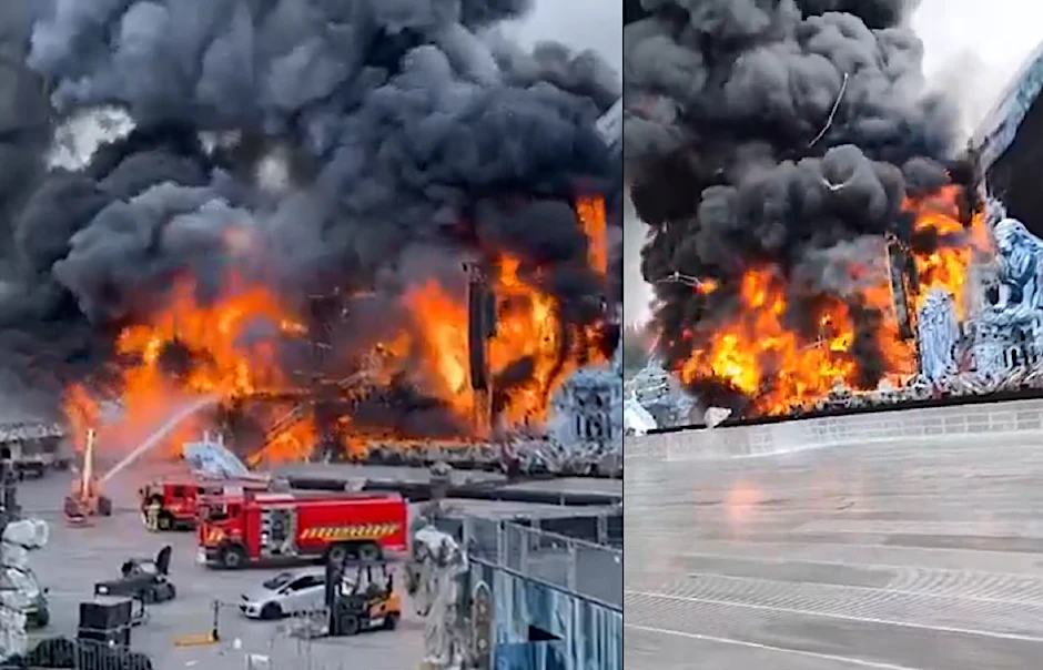 Die Bühne des „Tomorrowland“ steht lichterloh in Flammen. Am Abend verbreiteten sich Bilder und Videos des Brandes in den sozialen Netzwerken.