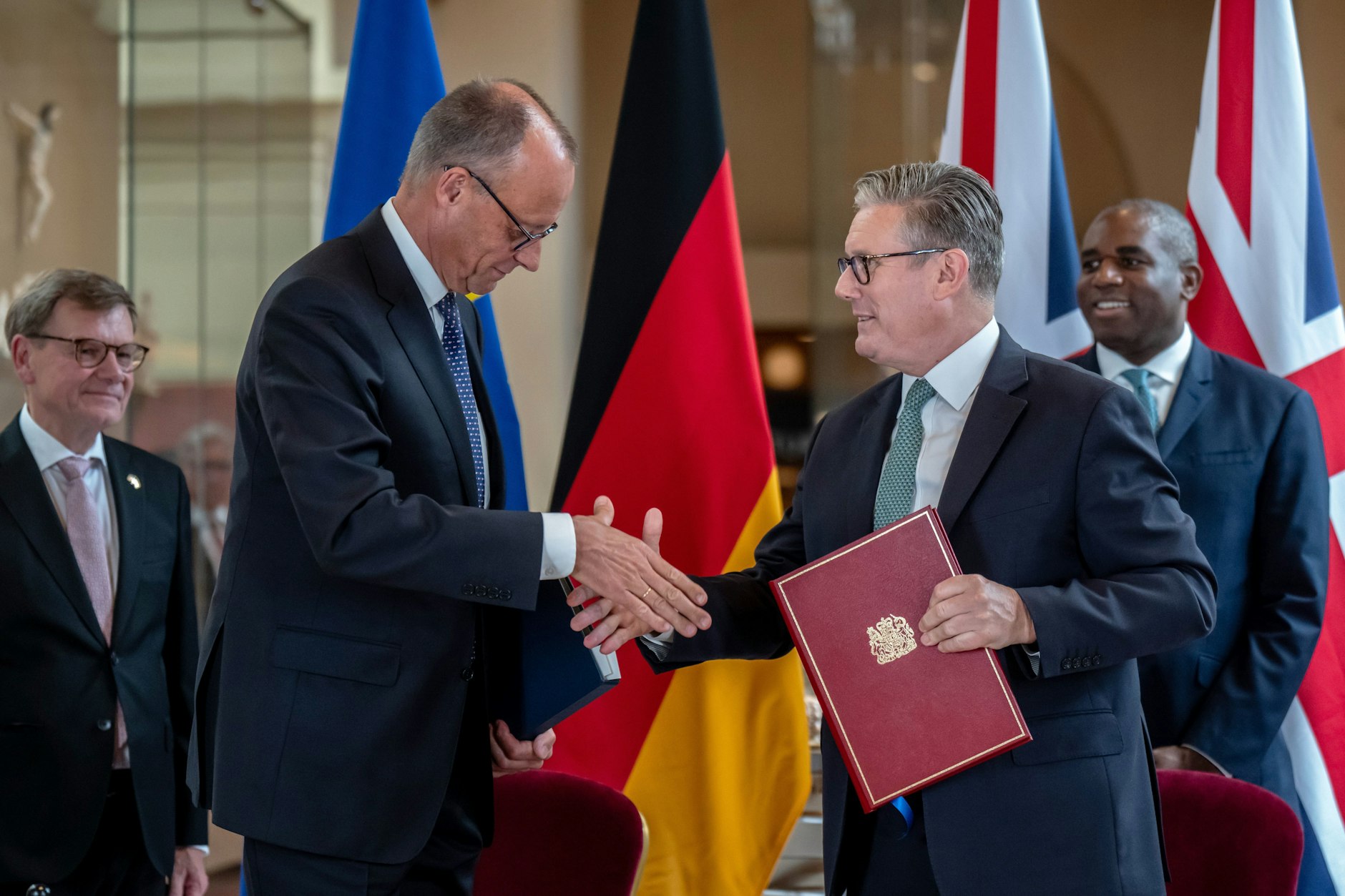 Bundeskanzler Friedrich Merz und der britische Premierminister Keir Starmer am Donnerstag in London.