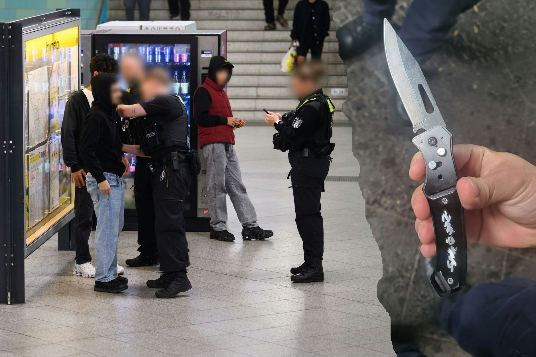 Seit der Nacht zum Donnerstag sind Waffen und Messer in den Öffis in Berlin verboten. Die Polizei rückte schon am ersten Tag für eine riesige Kontrolle aus.